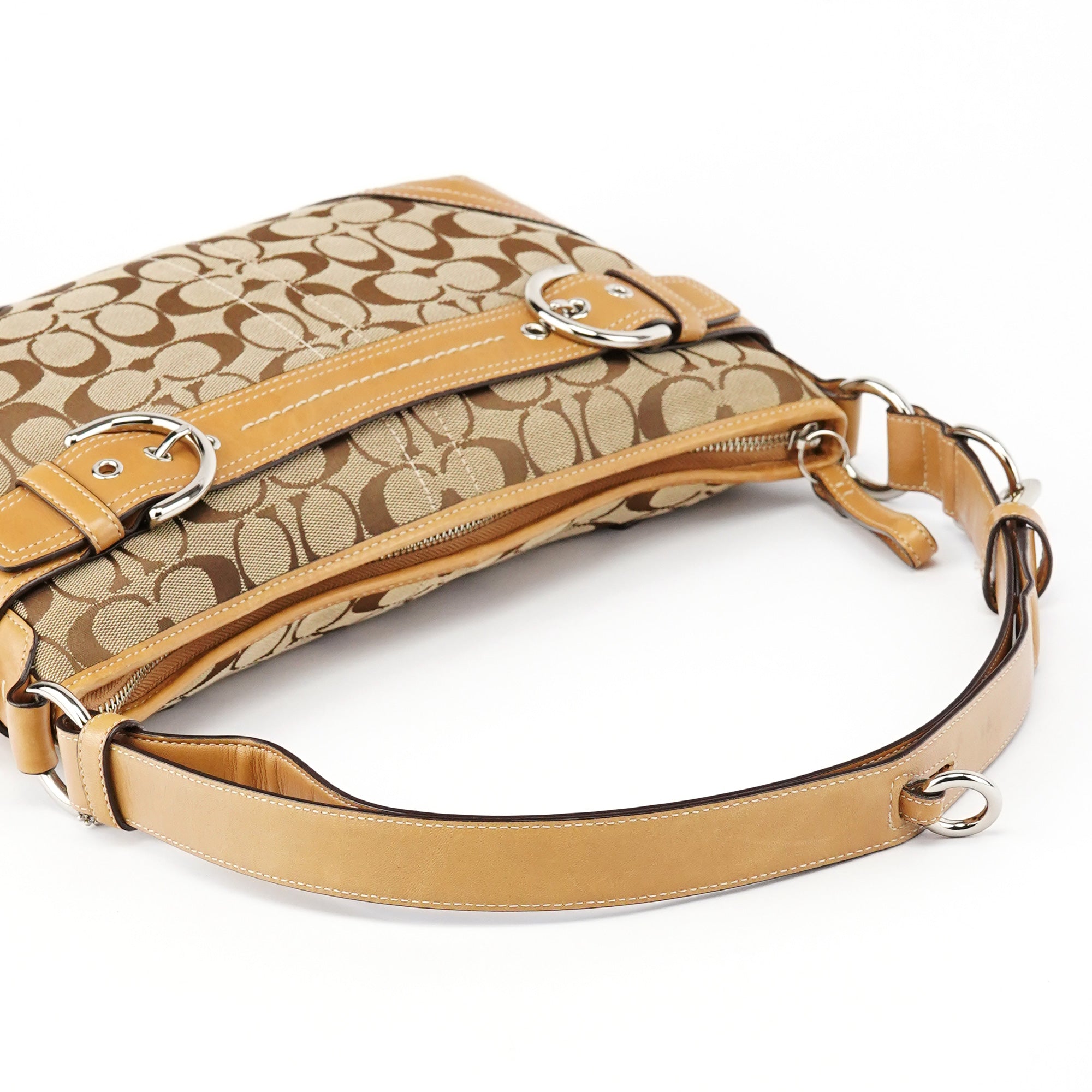 7077 Beige Signature Soho Shoulder Bag