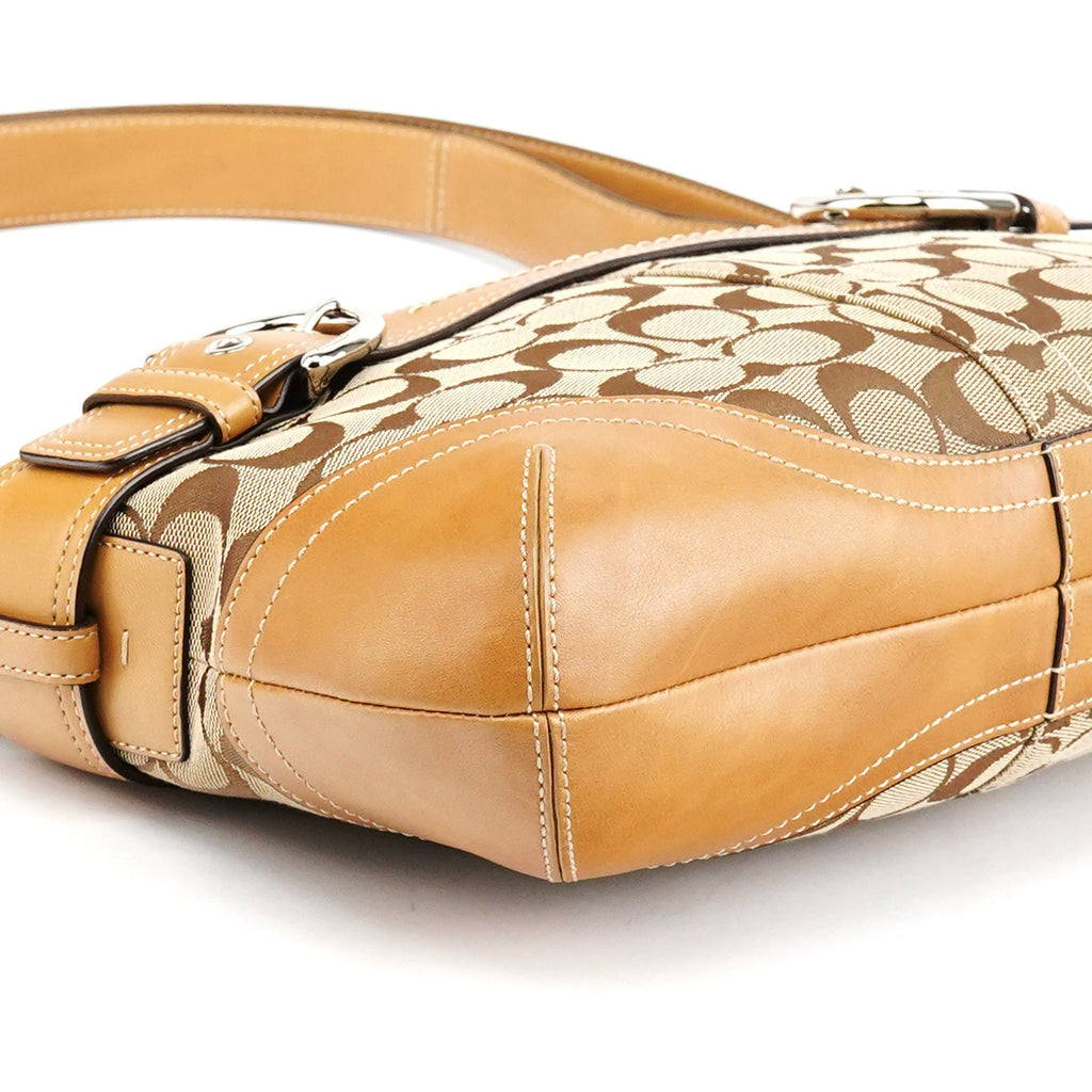 7077 Beige Signature Soho Shoulder Bag