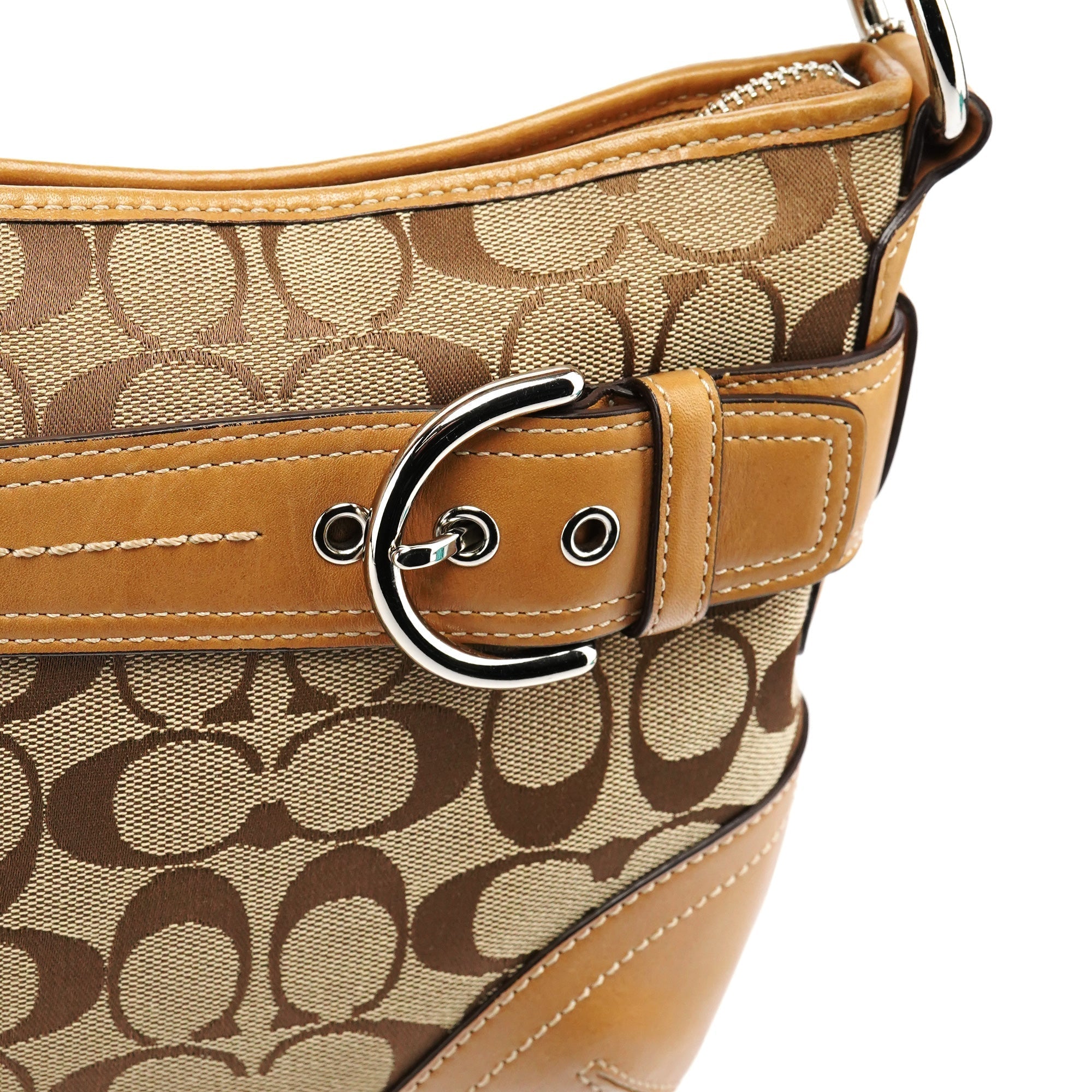 7077 Beige Signature Soho Shoulder Bag
