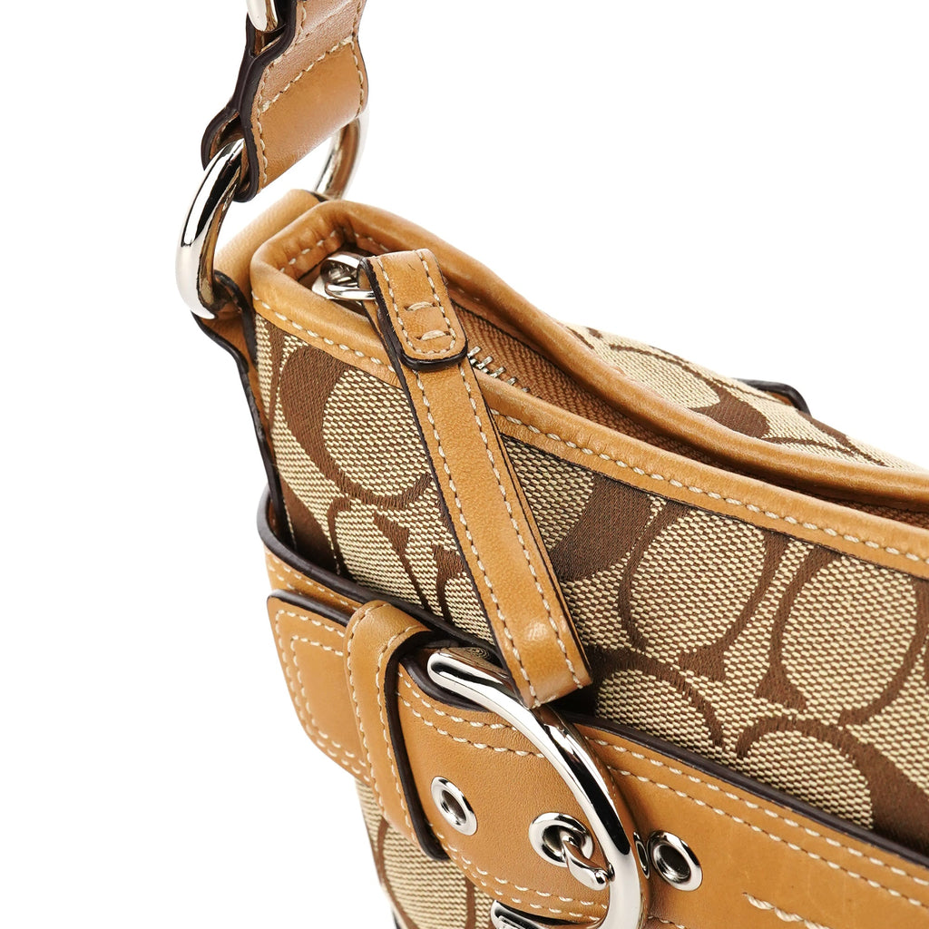 7077 Beige Signature Soho Shoulder Bag