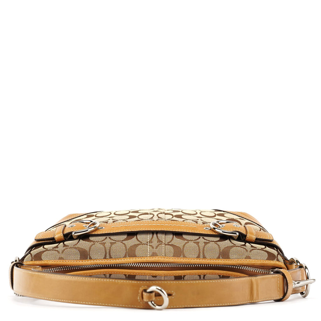 7077 Beige Signature Soho Shoulder Bag