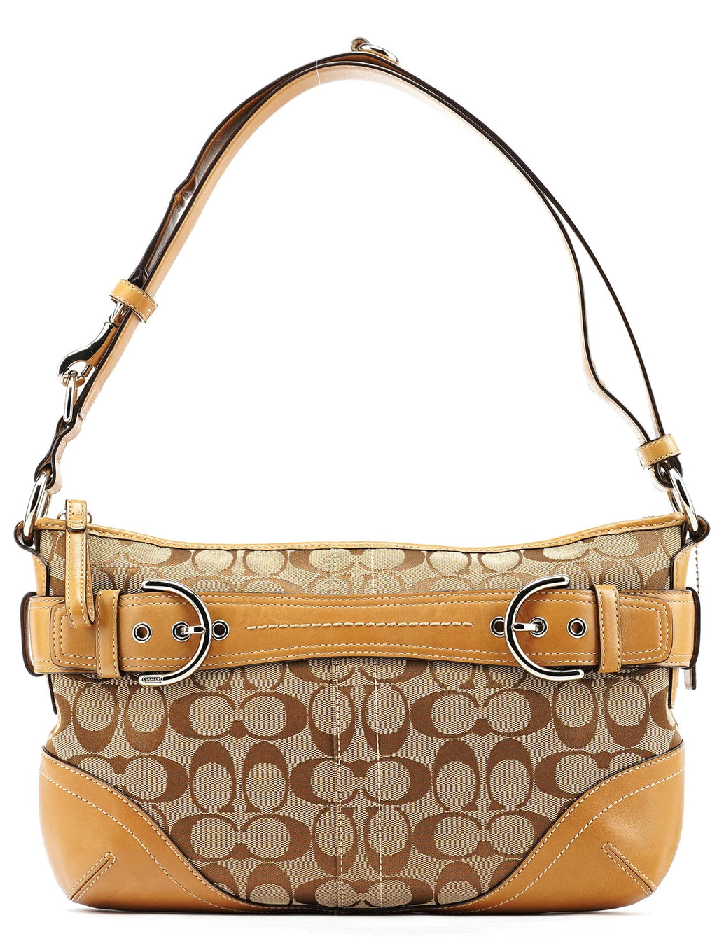7077 Beige Signature Soho Shoulder Bag