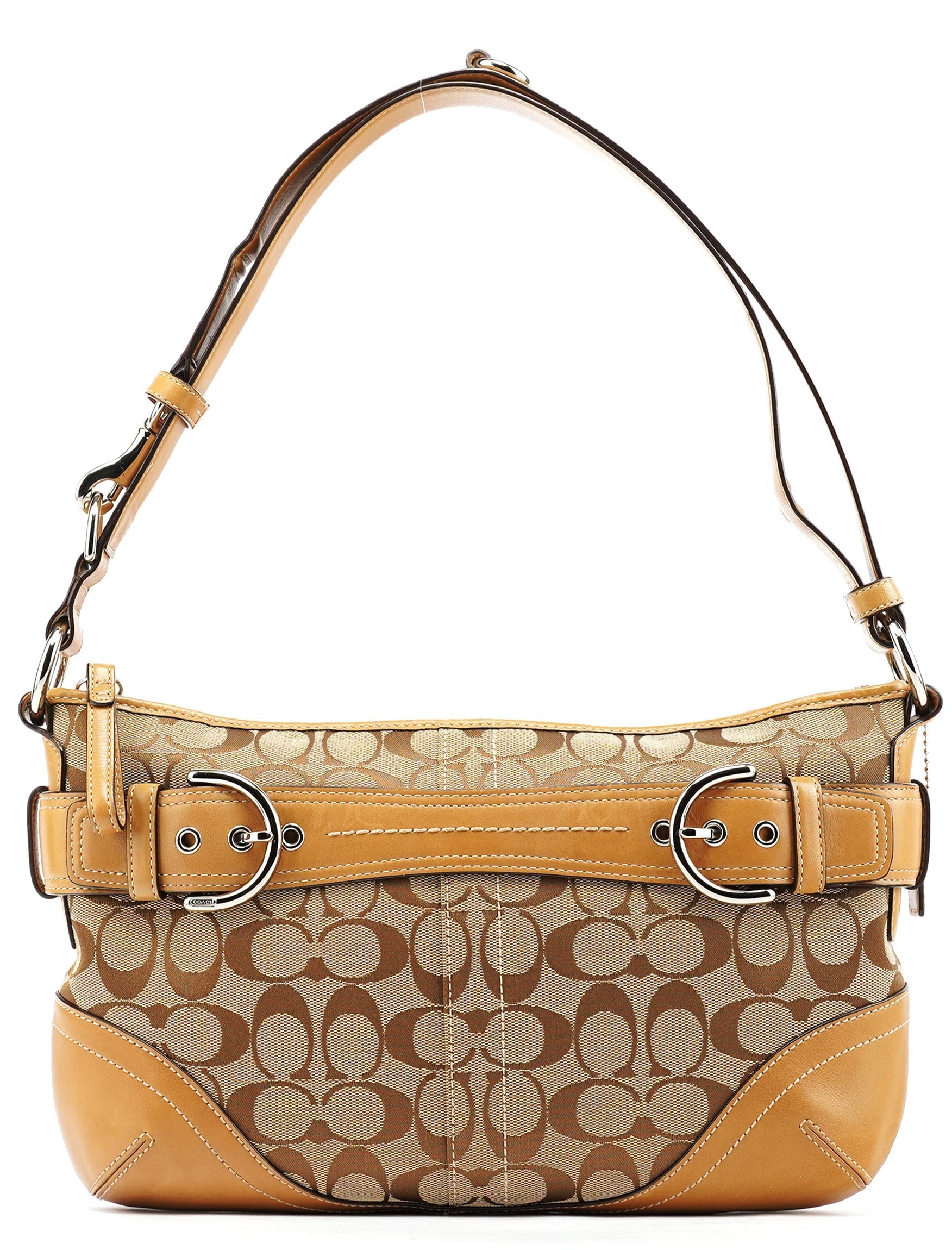 7077 Beige Signature Soho Shoulder Bag