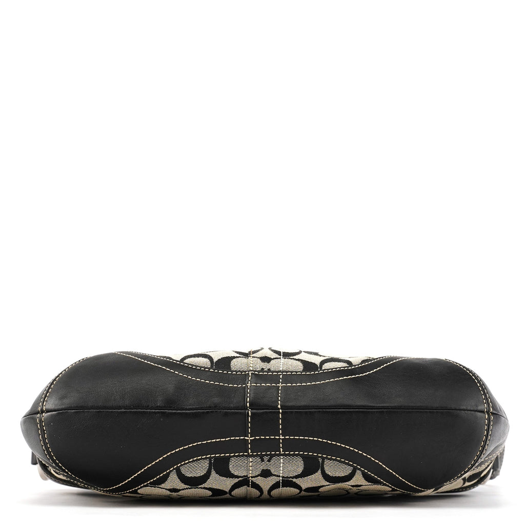 7077 Grey Black Signature 2-Way Shoulder Bag