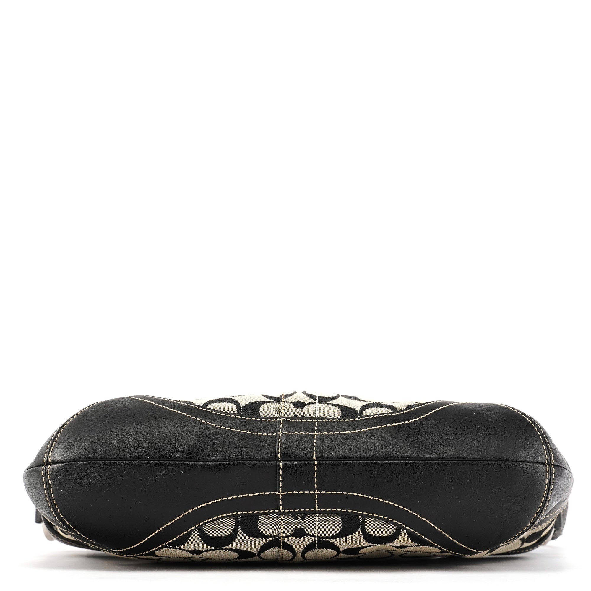 7077 Grey Black Signature 2-Way Shoulder Bag