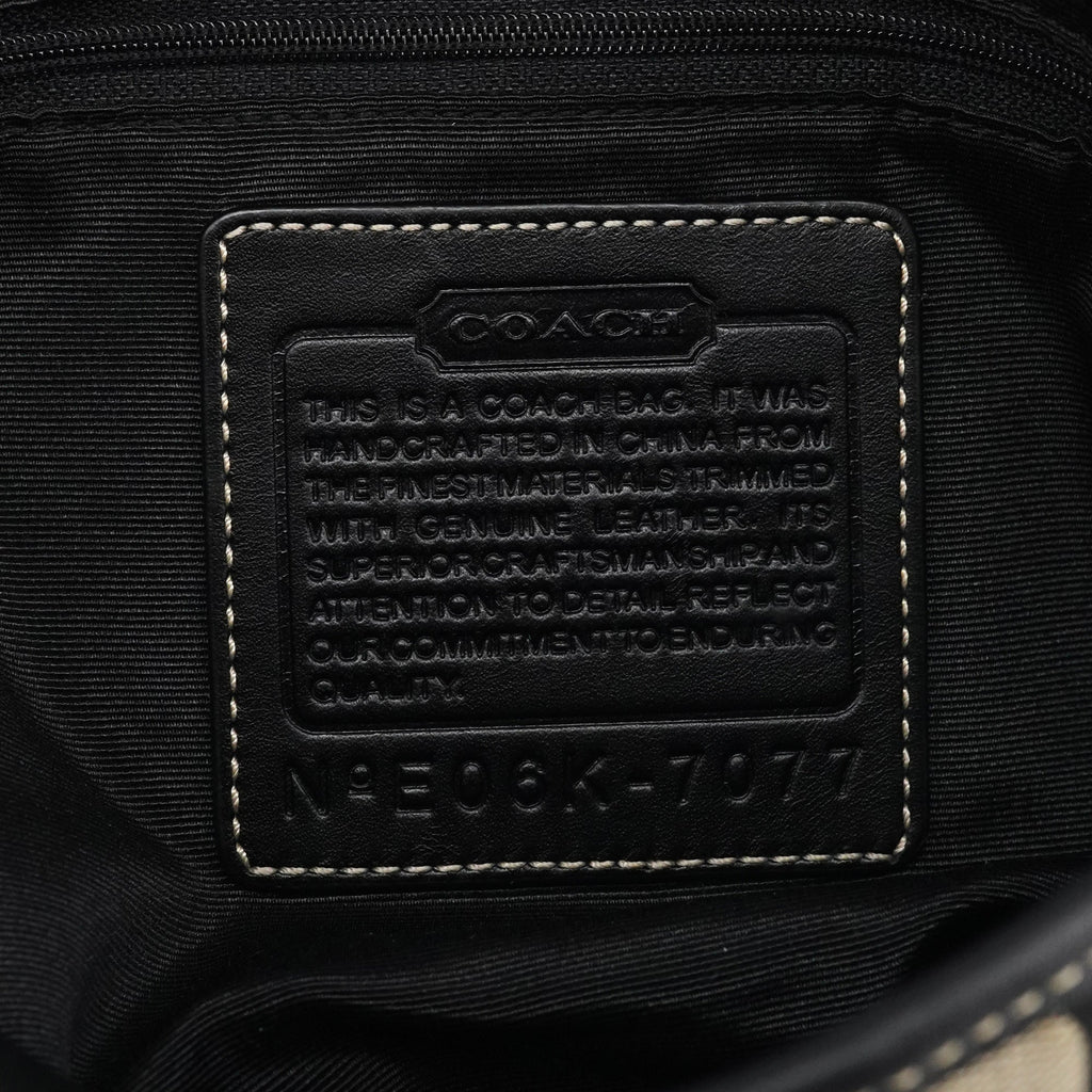 7077 Grey Black Signature 2-Way Shoulder Bag