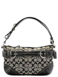 7077 Grey Black Signature 2-Way Shoulder Bag