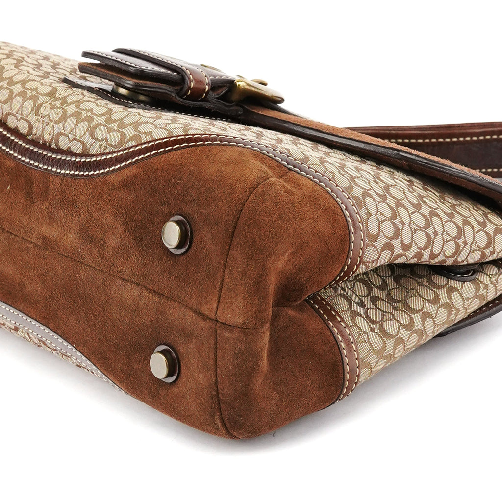 7078 Beige Brown Suede Soho Bag
