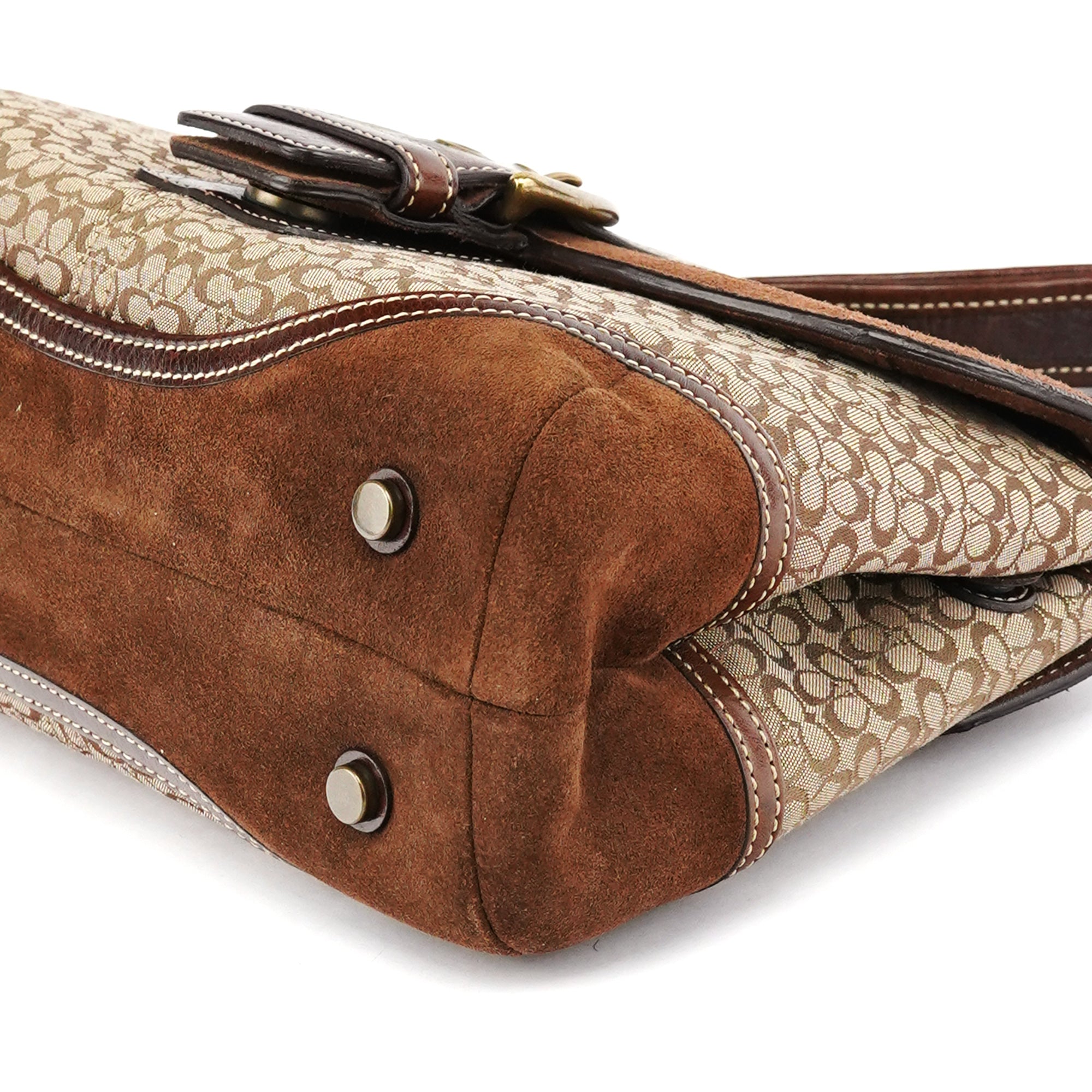 7078 Beige Brown Suede Soho Bag