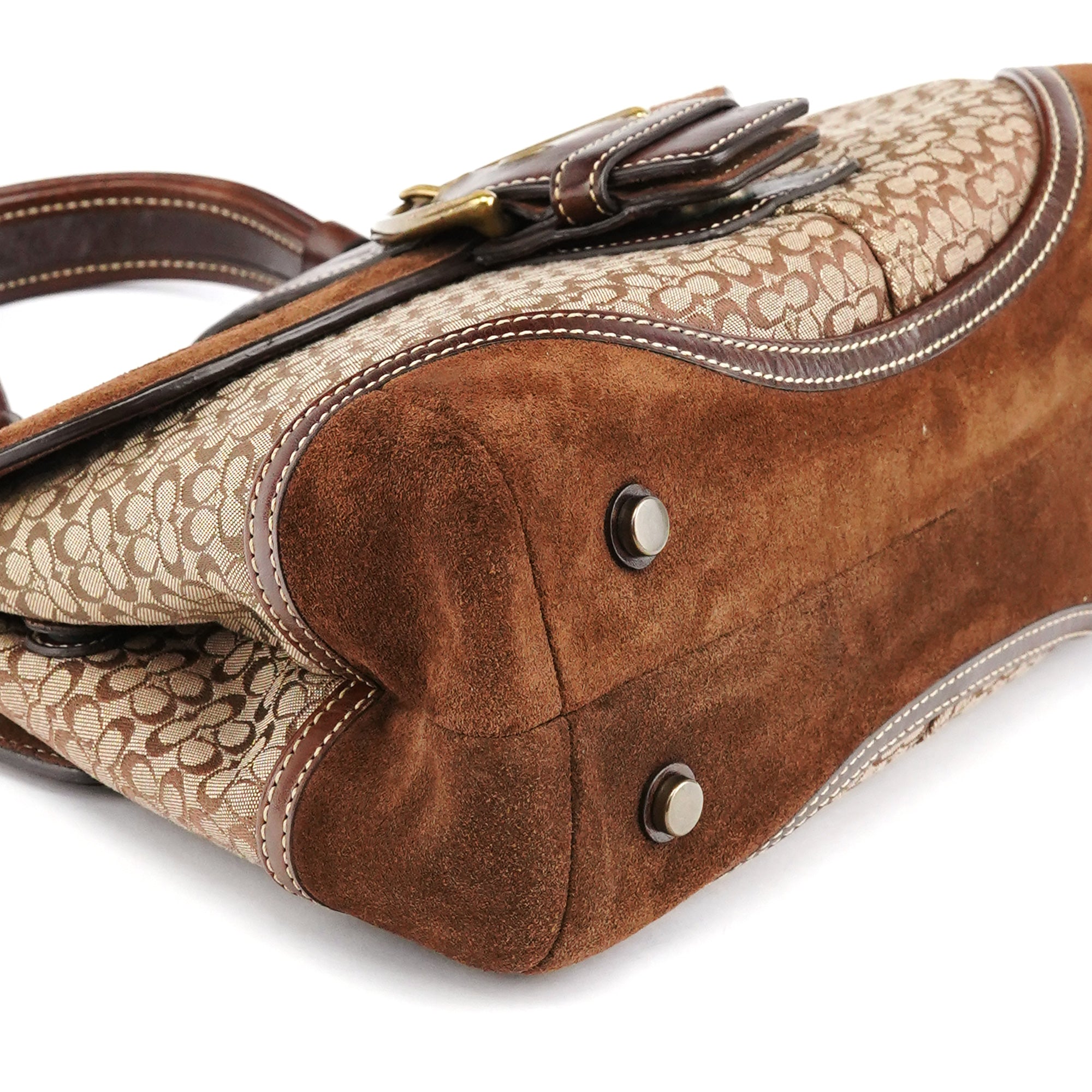 7078 Beige Brown Suede Soho Bag