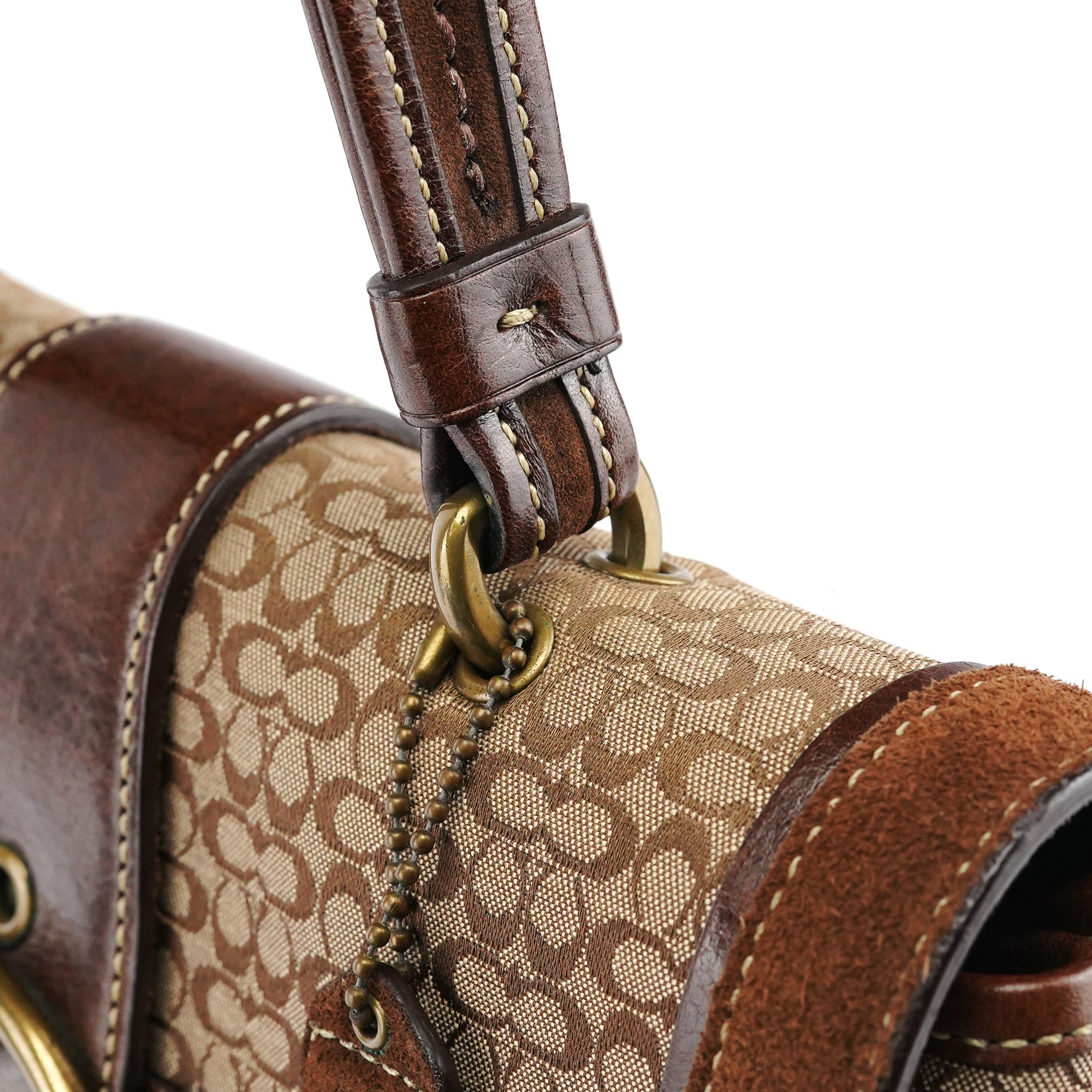 7078 Beige Brown Suede Soho Bag