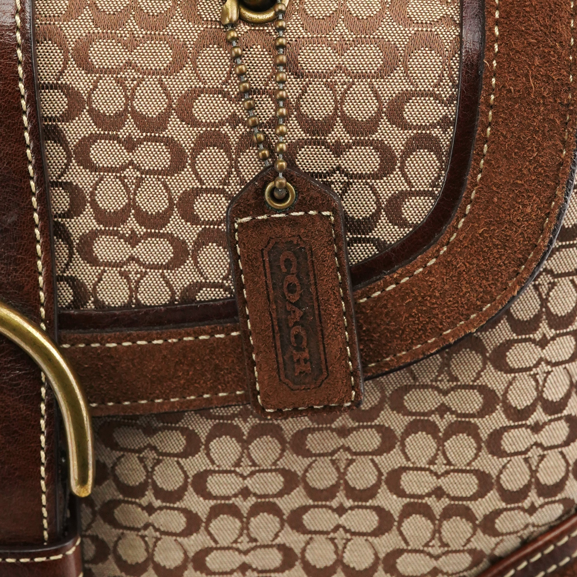 7078 Beige Brown Suede Soho Bag