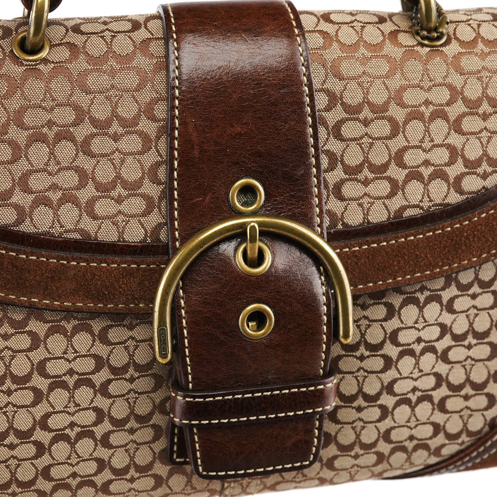 7078 Beige Brown Suede Soho Bag