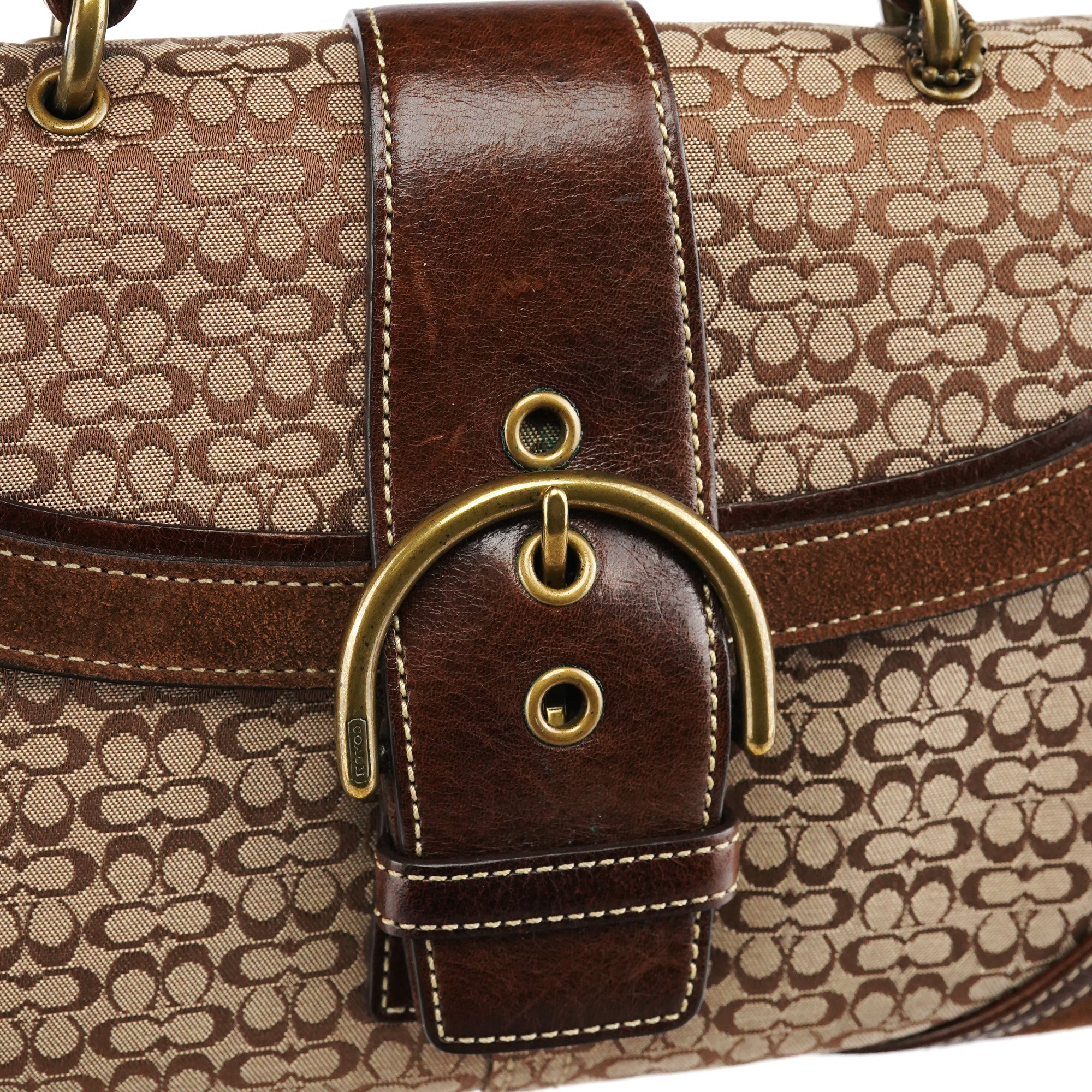 7078 Beige Brown Suede Soho Bag
