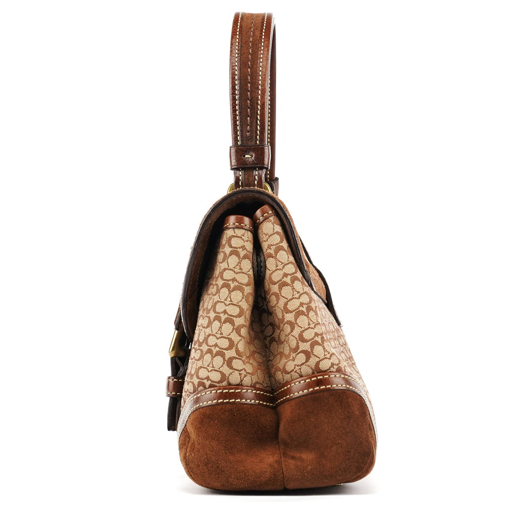 7078 Beige Brown Suede Soho Bag