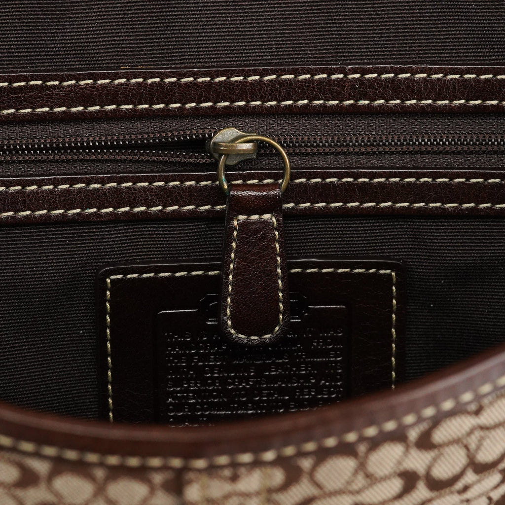 7078 Beige Brown Suede Soho Top Handle Bag