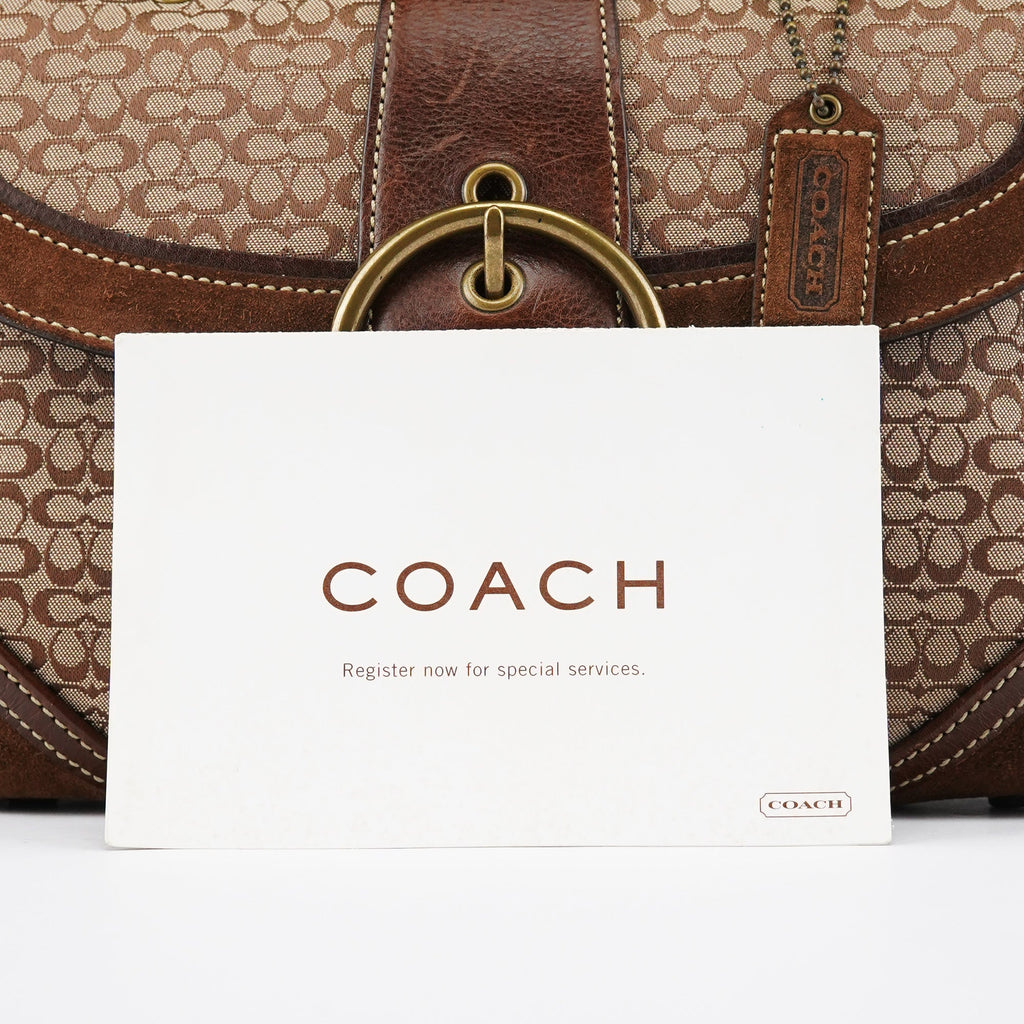 7078 Beige Brown Suede Soho Top Handle Bag