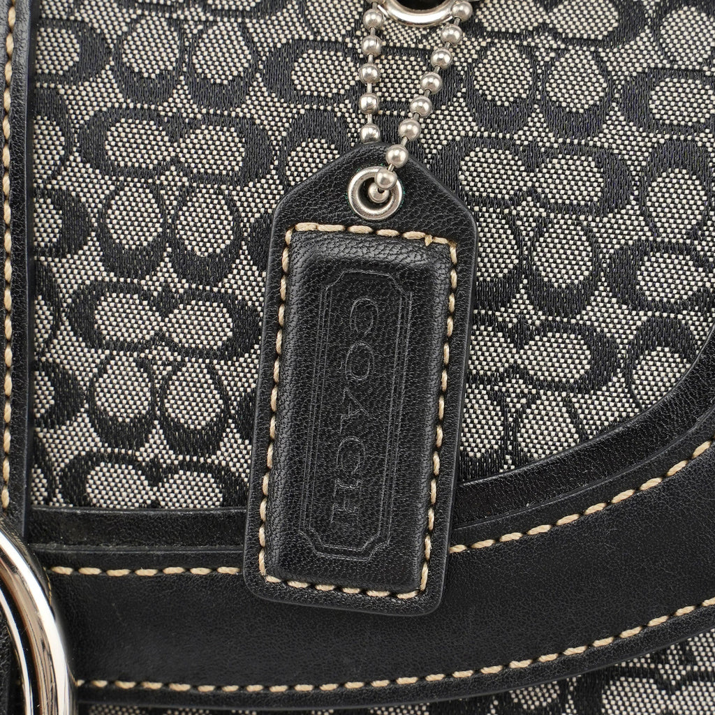 7078 Grey Signature C Soho Top Handle Bag