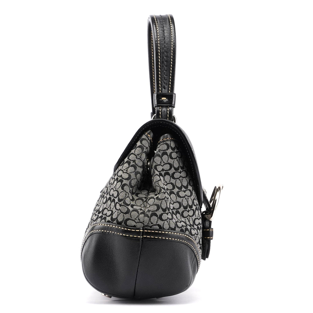 7078 Grey Signature C Soho Top Handle Bag