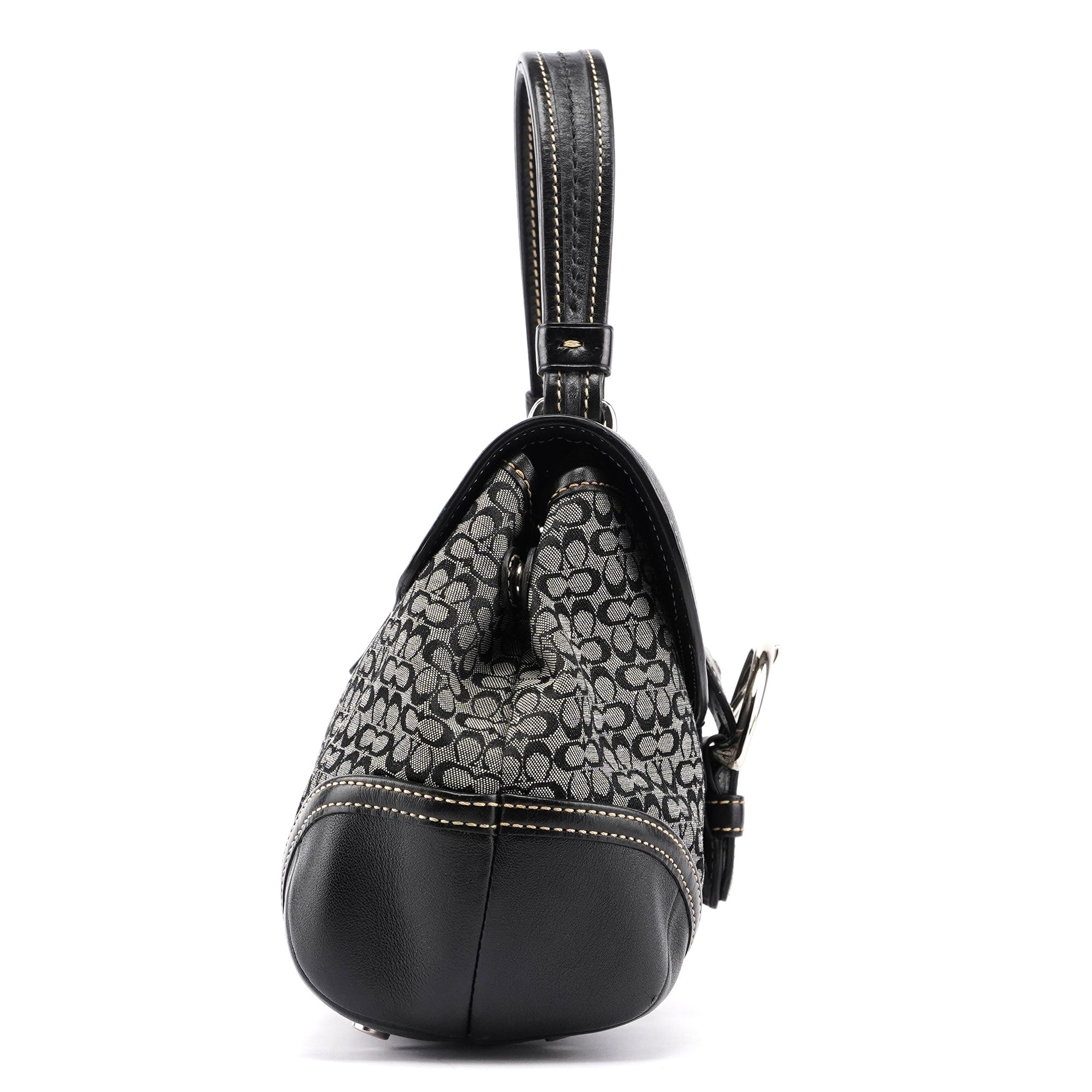 7078 Grey Signature C Soho Top Handle Bag