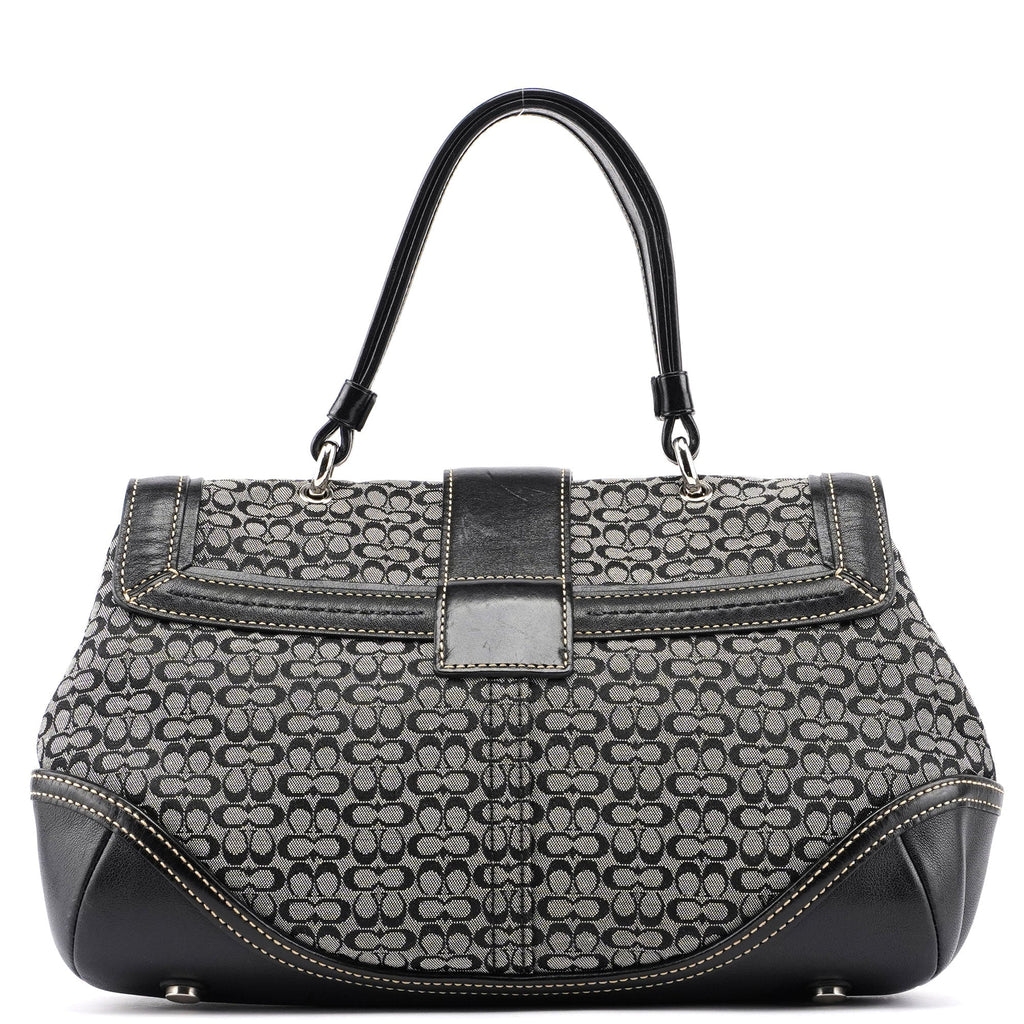 7078 Grey Signature C Soho Top Handle Bag