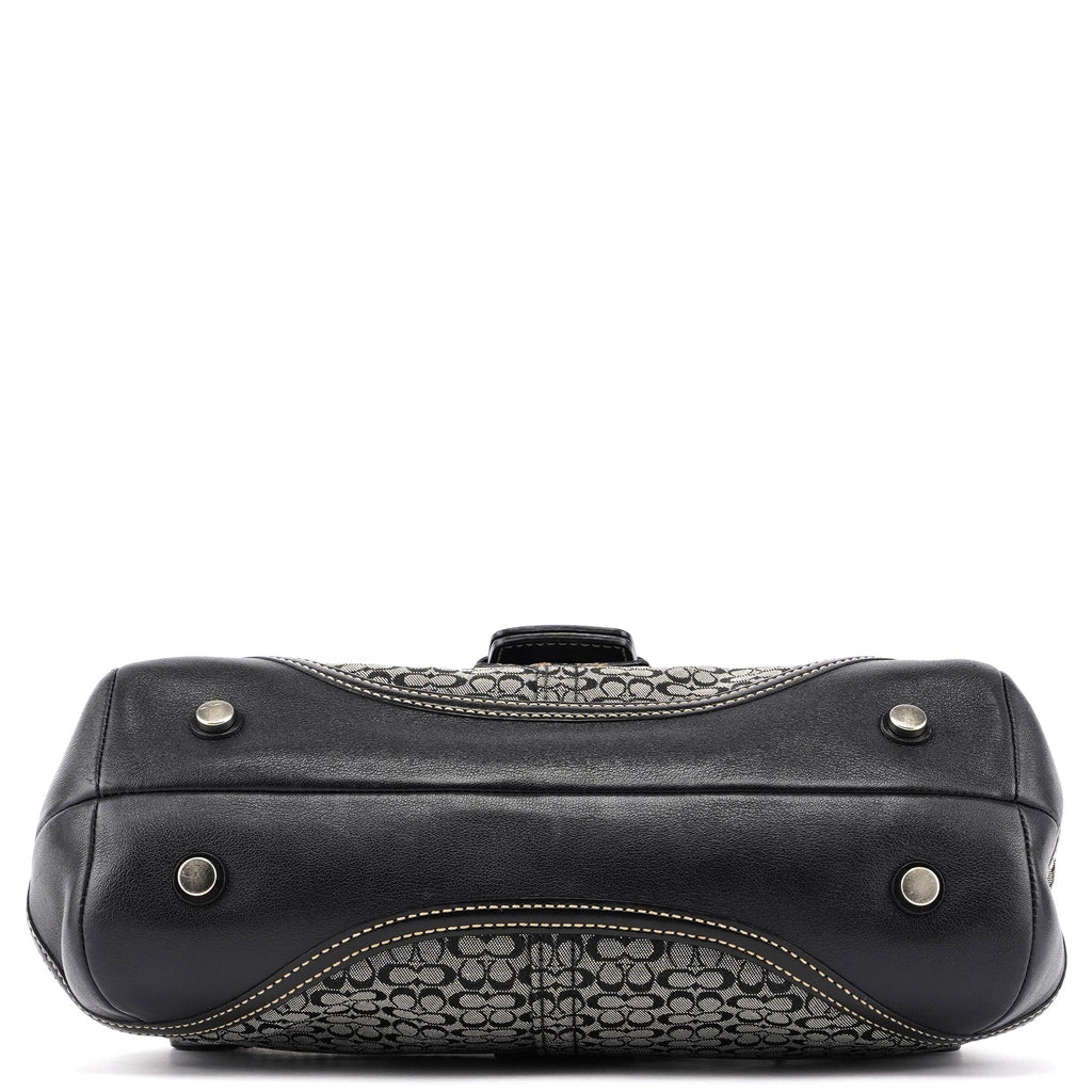 7078 Grey Signature C Soho Top Handle Bag