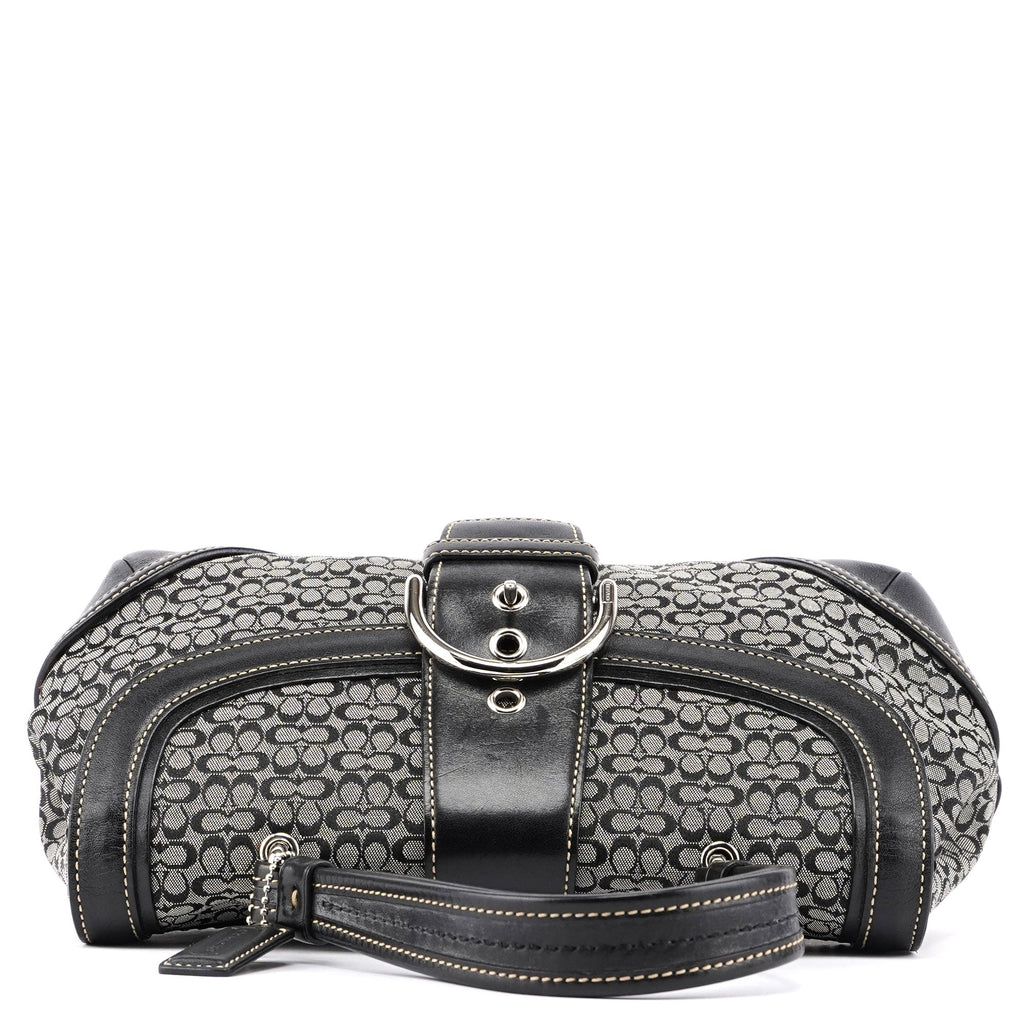 7078 Grey Signature C Soho Top Handle Bag