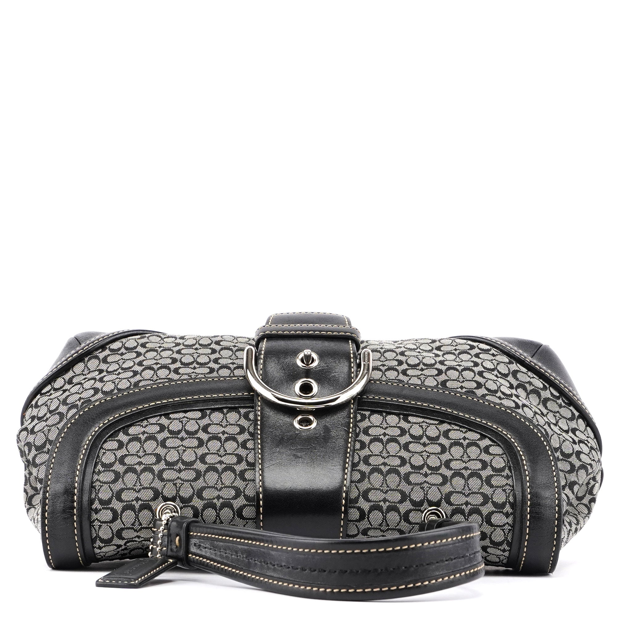 7078 Grey Signature C Soho Top Handle Bag