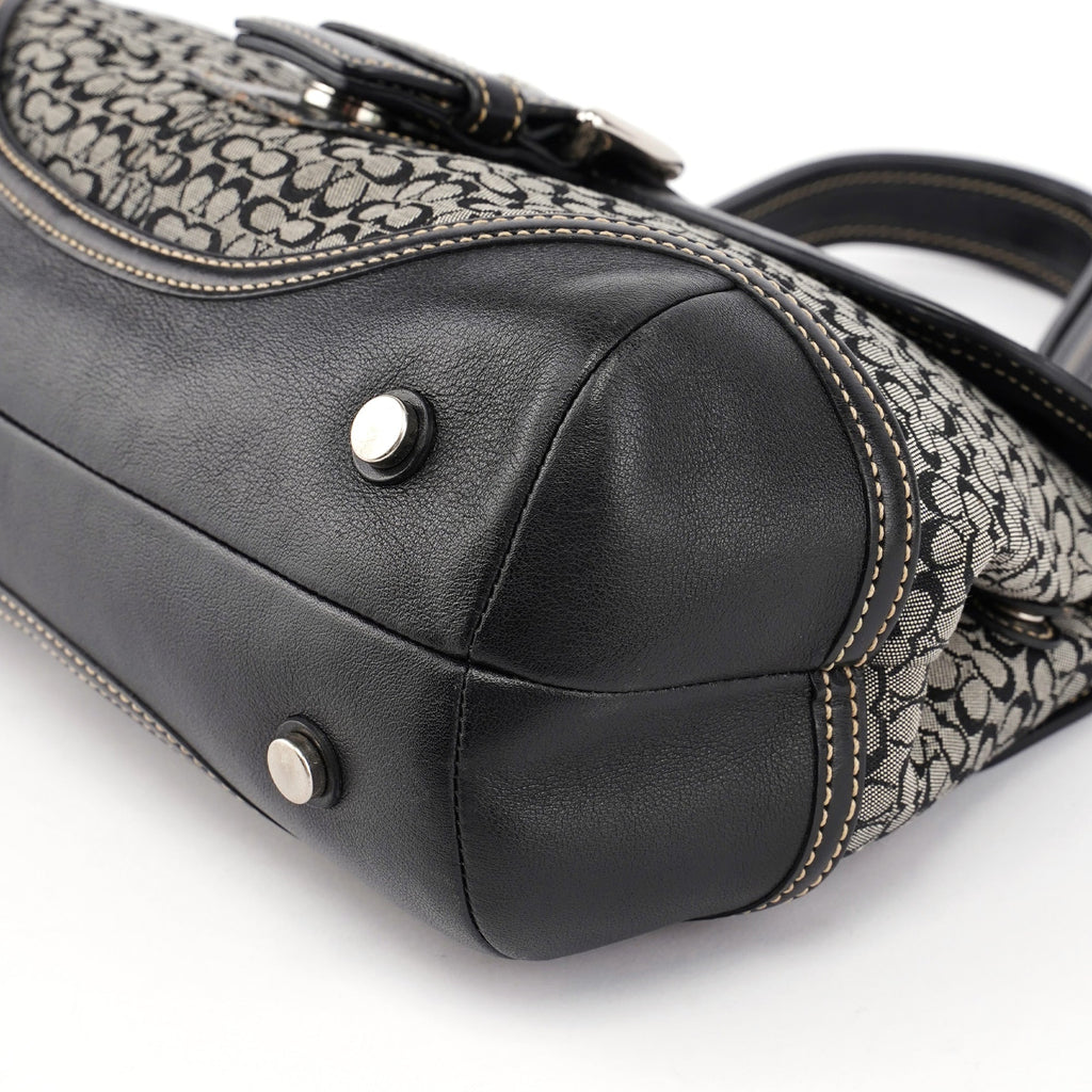 7078 Grey Signature C Soho Top Handle Bag