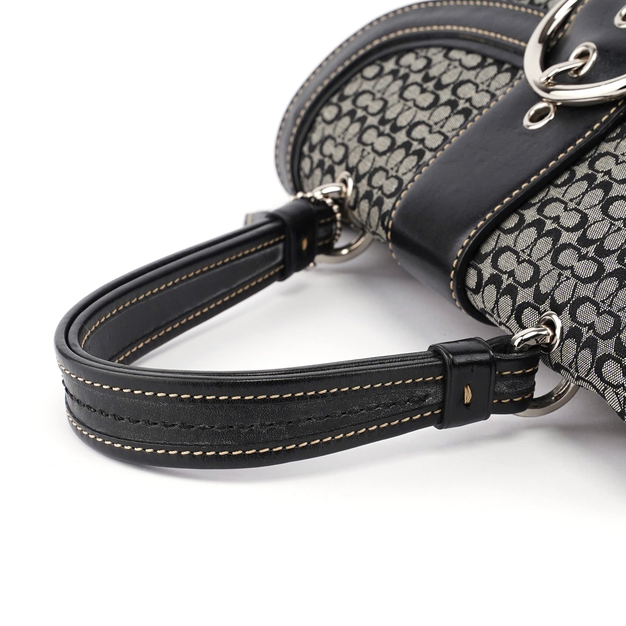 7078 Grey Signature C Soho Top Handle Bag
