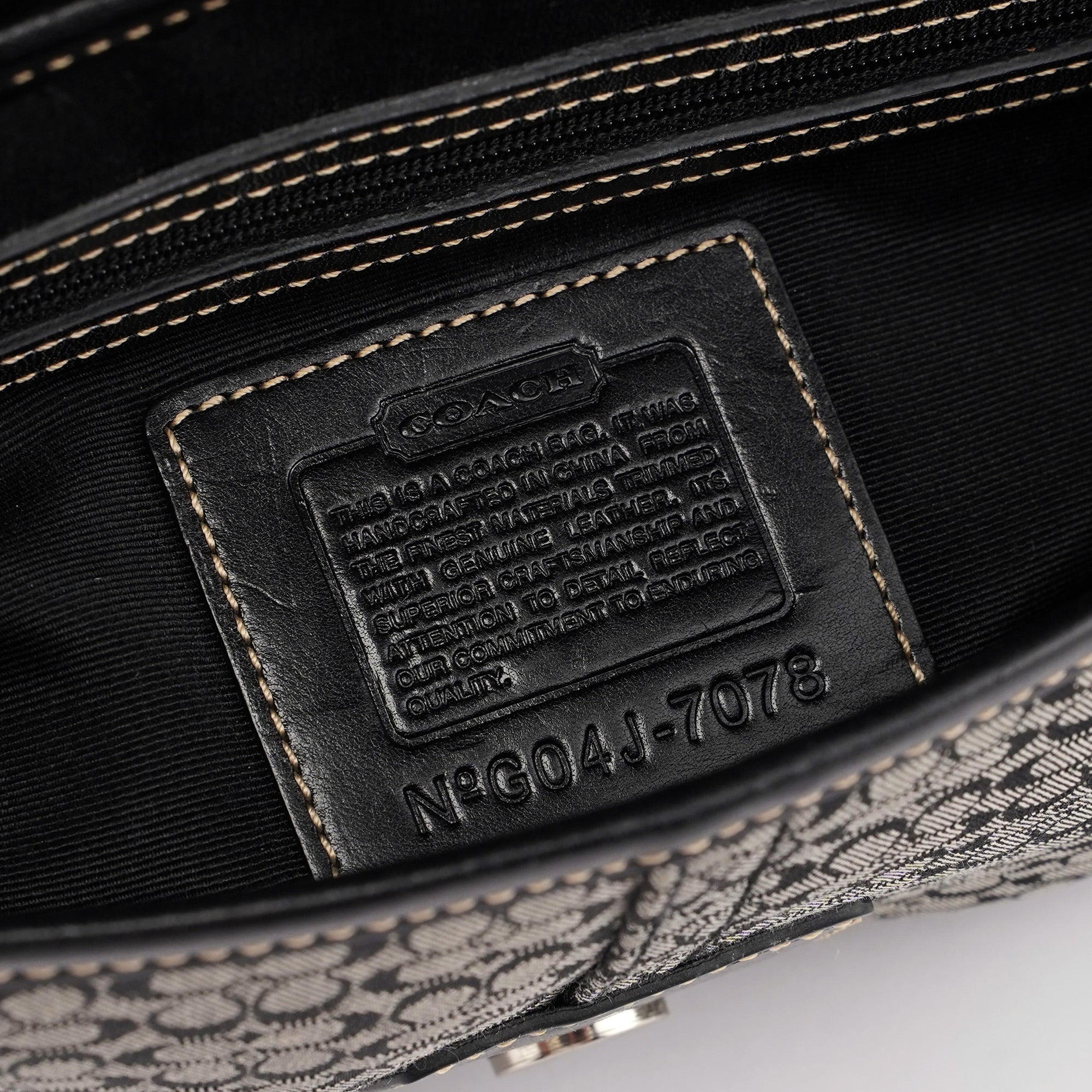 7078 Grey Signature C Soho Top Handle Bag