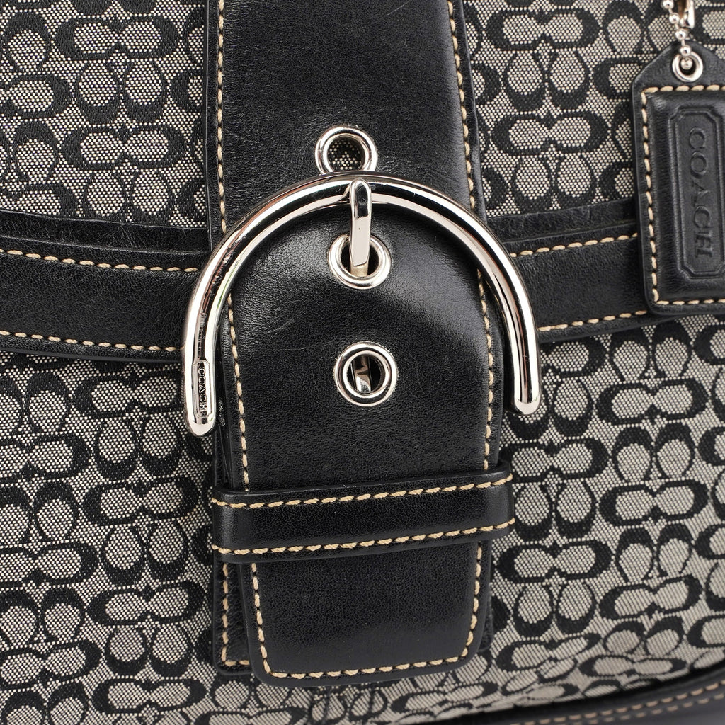 7078 Grey Signature C Soho Top Handle Bag