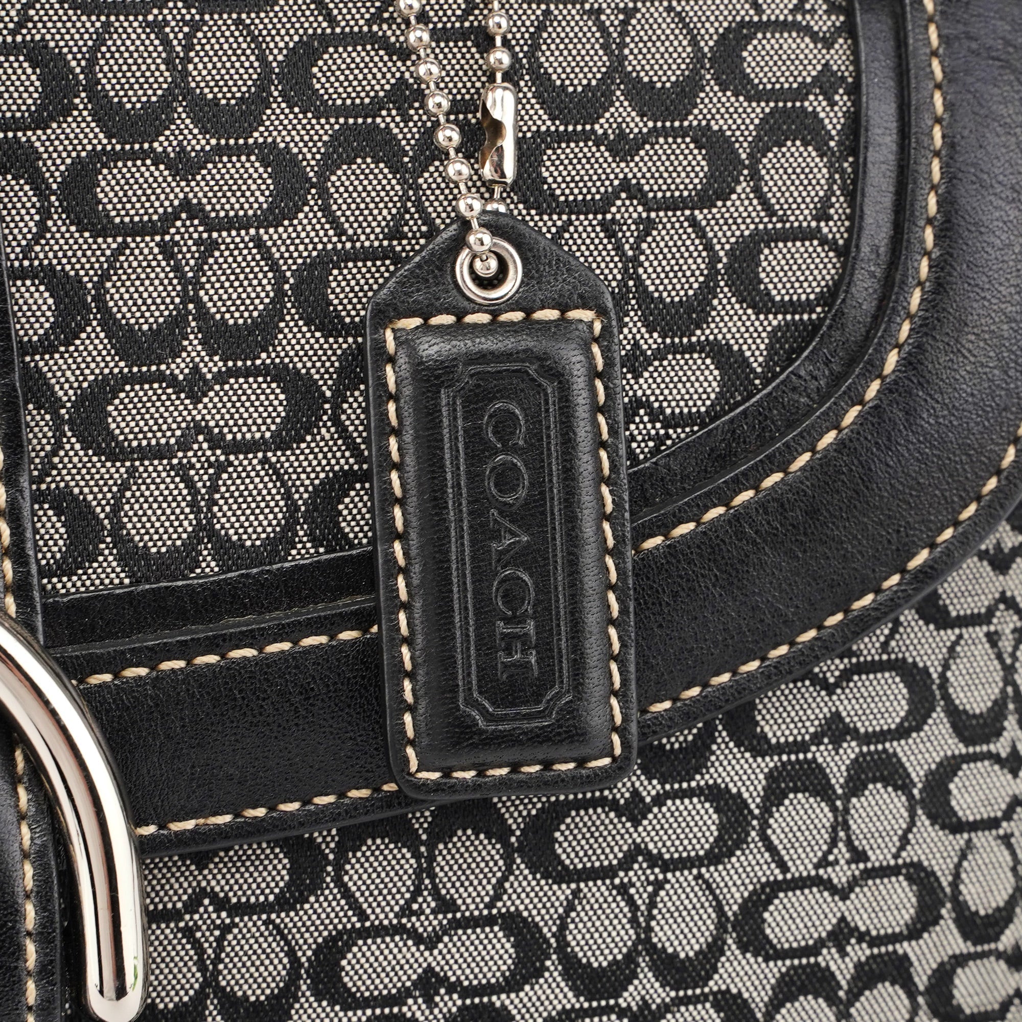 7078 Grey Signature C Soho Top Handle Bag