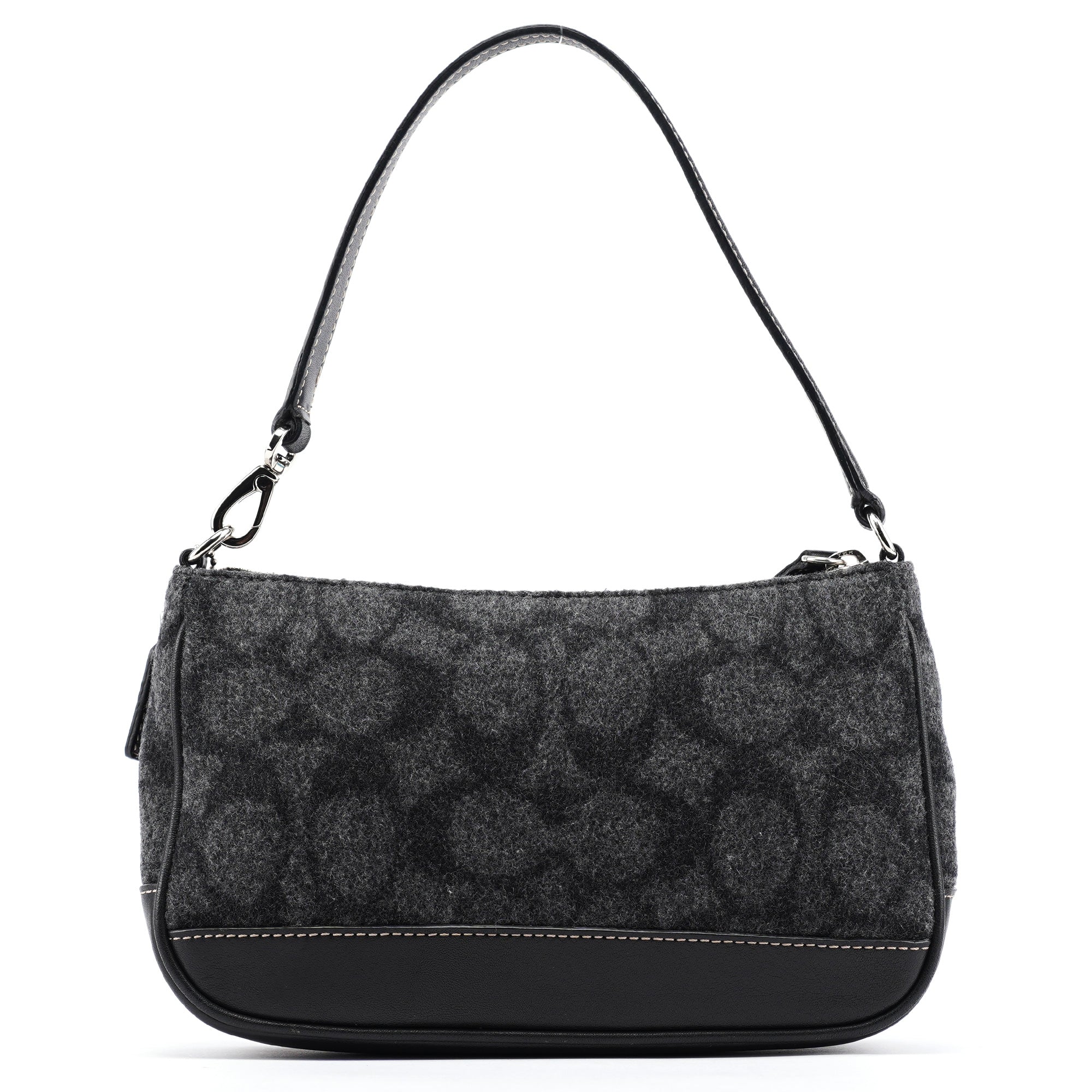 7720 Grey Wool Demi Shoulder Bag