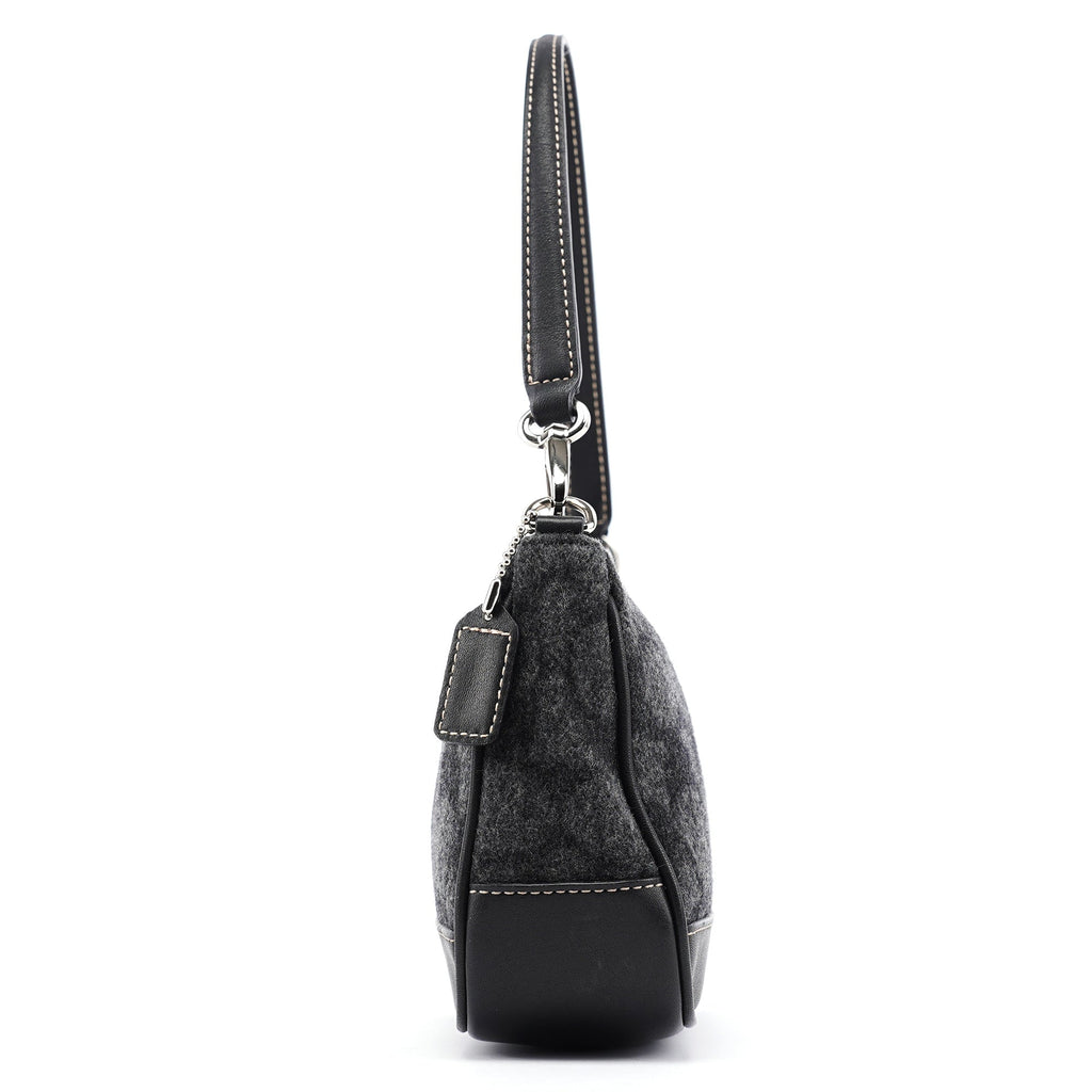 7720 Grey Wool Demi Shoulder Bag