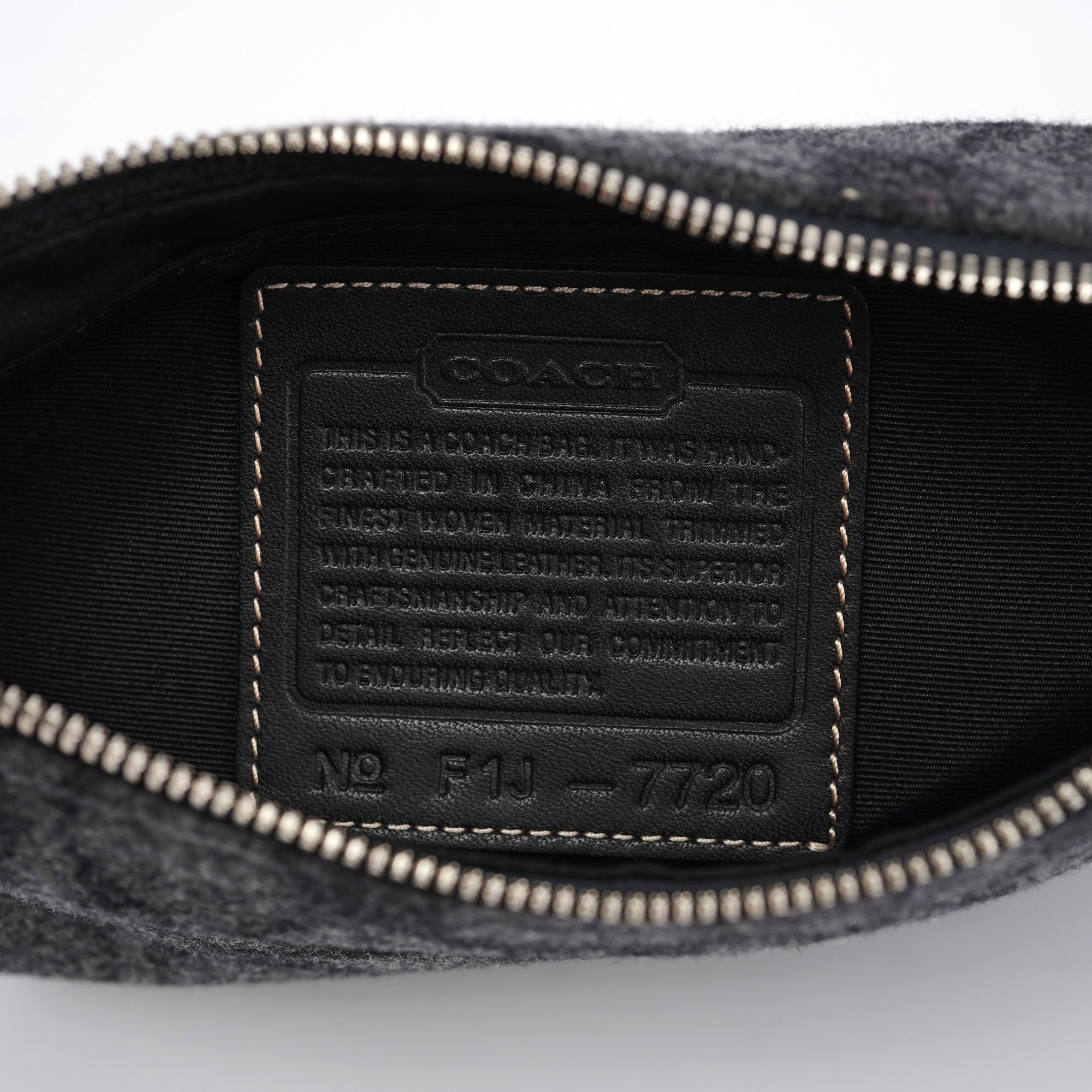7720 Grey Wool Demi Shoulder Bag