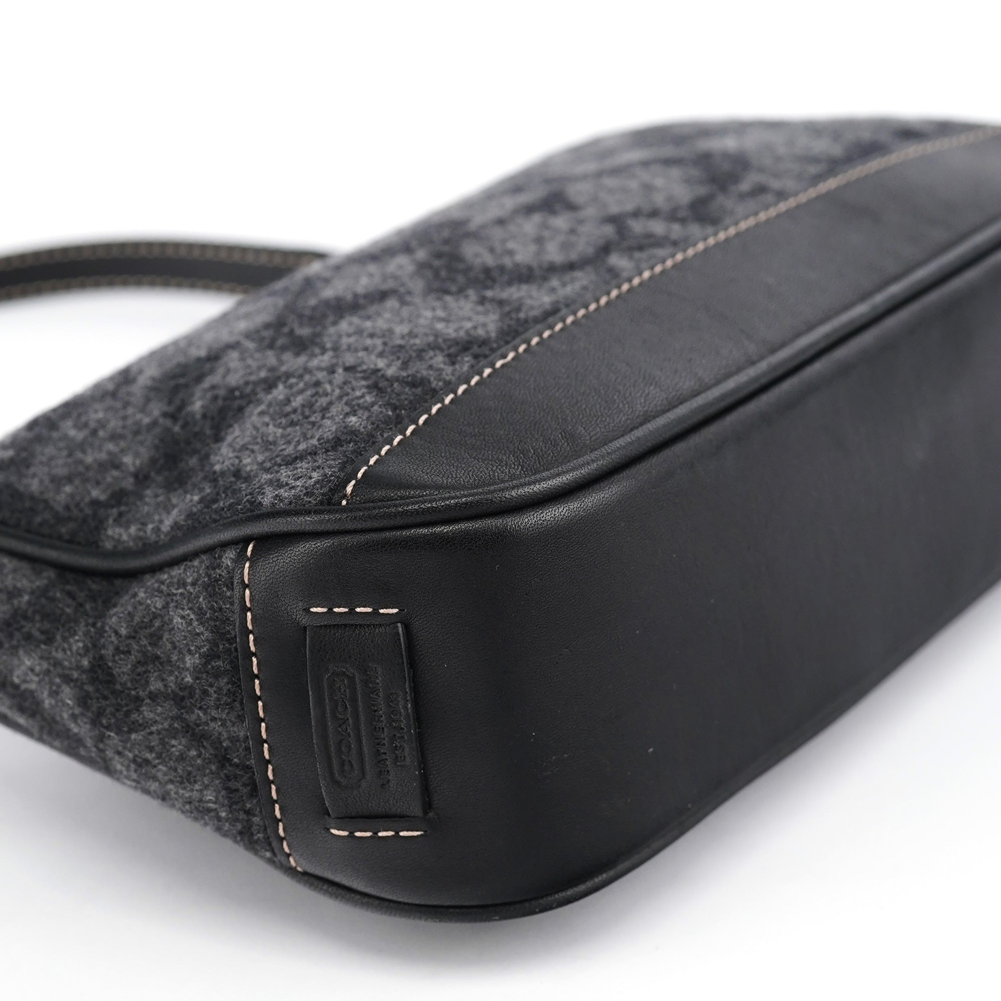 7720 Grey Wool Demi Shoulder Bag