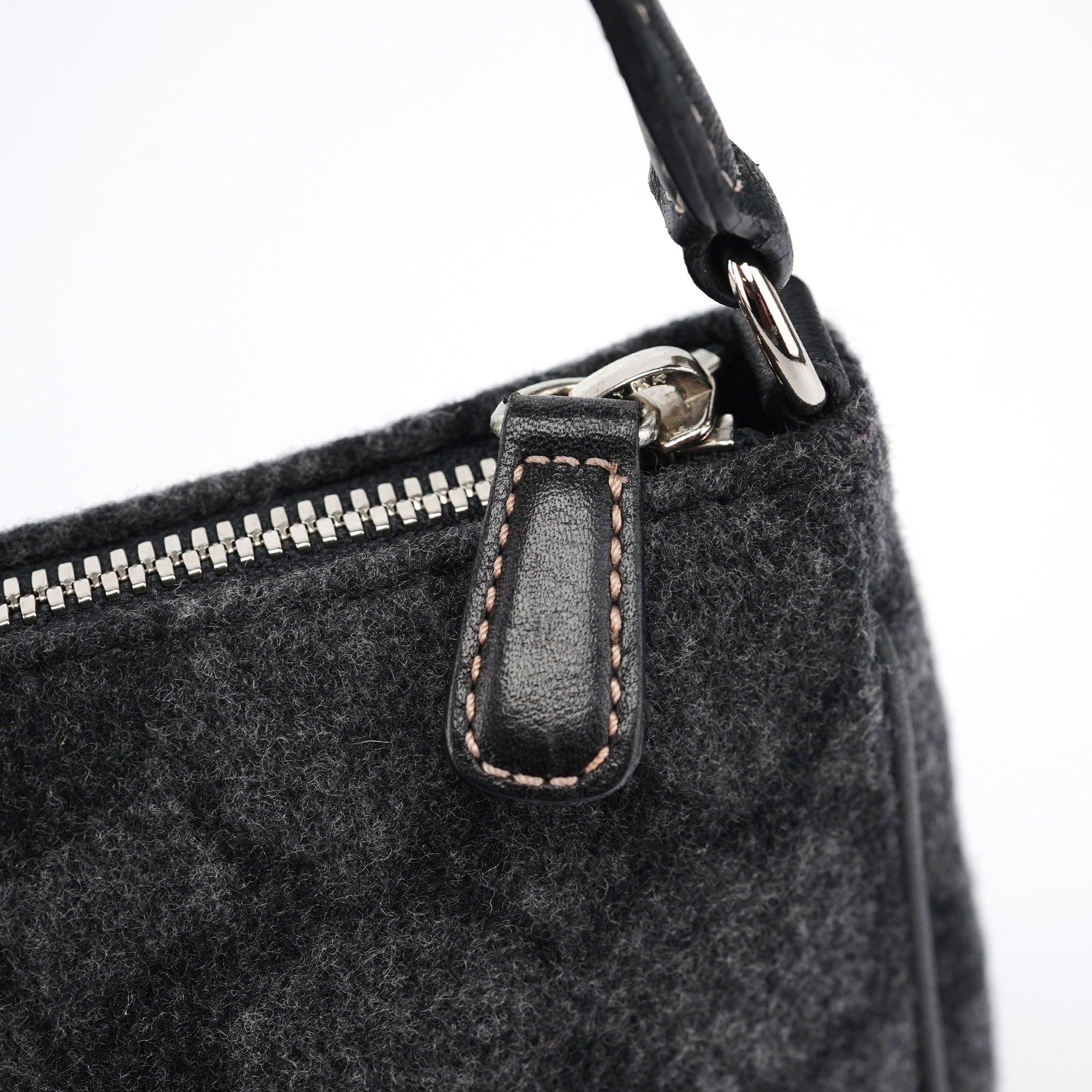 7720 Grey Wool Demi Shoulder Bag