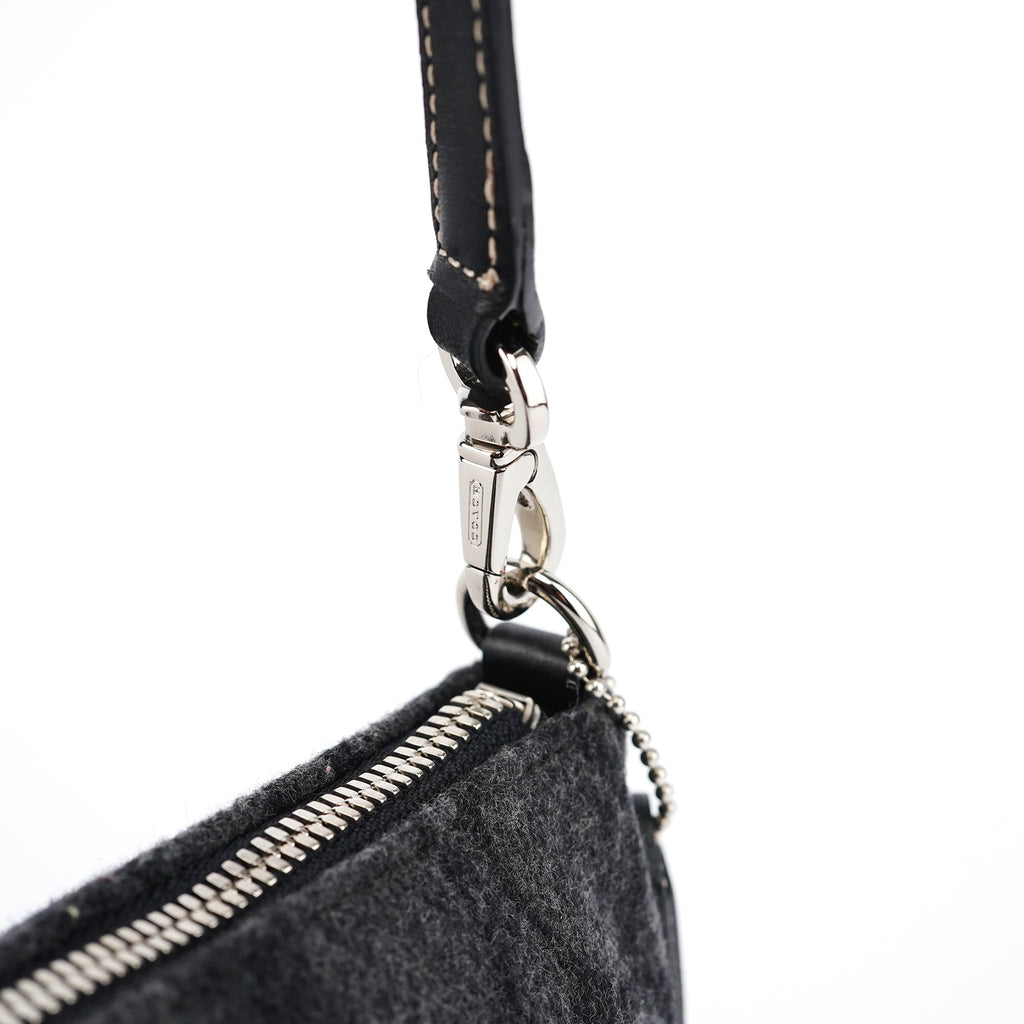7720 Grey Wool Demi Shoulder Bag