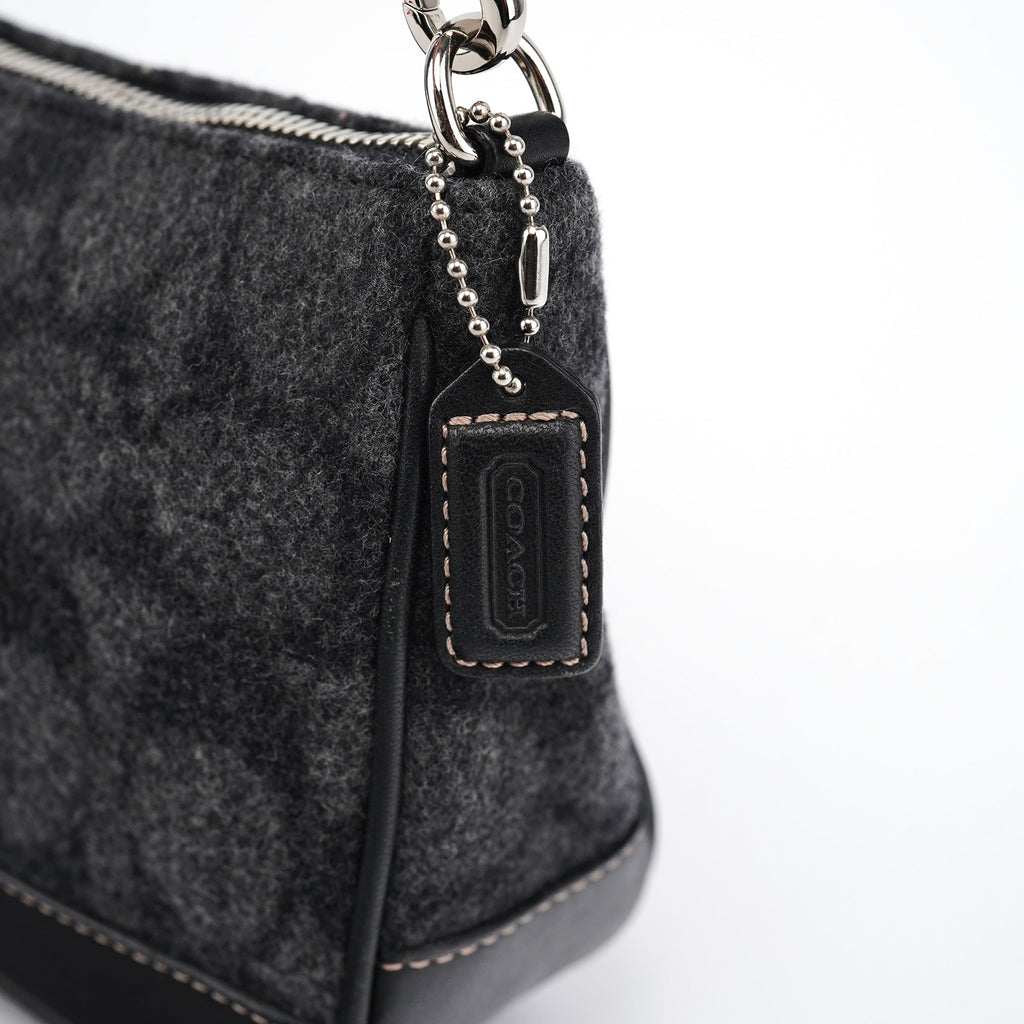 7720 Grey Wool Demi Shoulder Bag