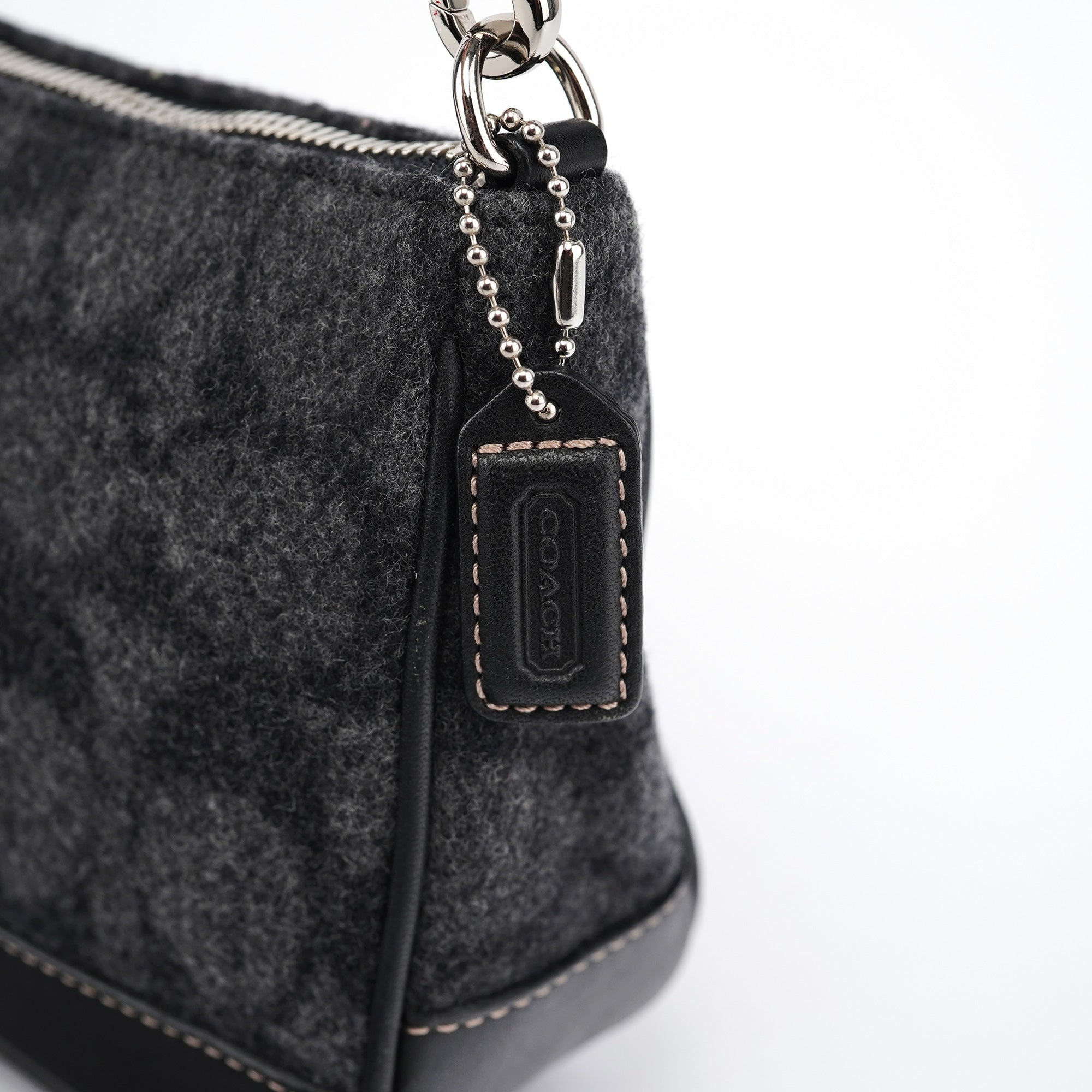 7720 Grey Wool Demi Shoulder Bag