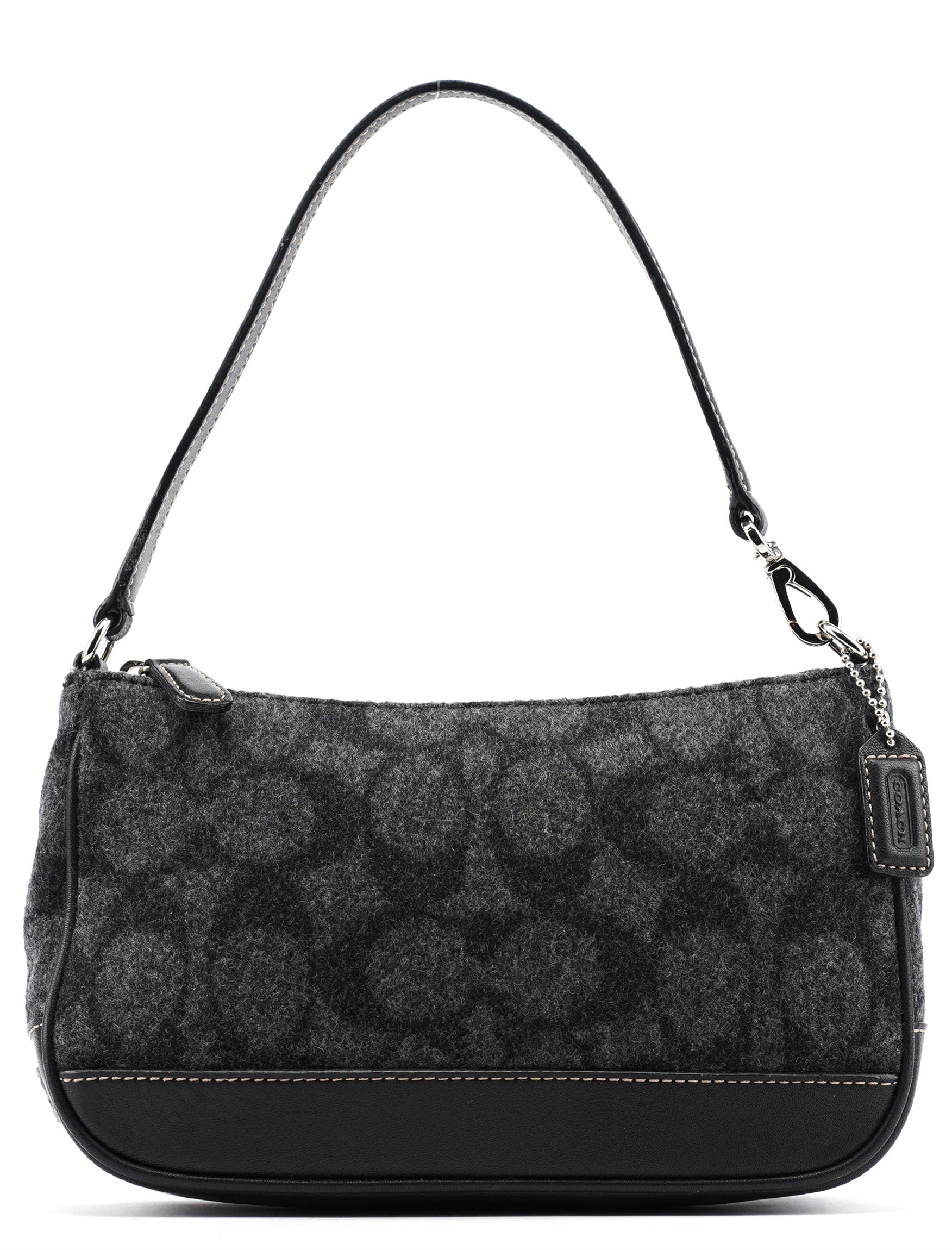 7720 Grey Wool Demi Shoulder Bag