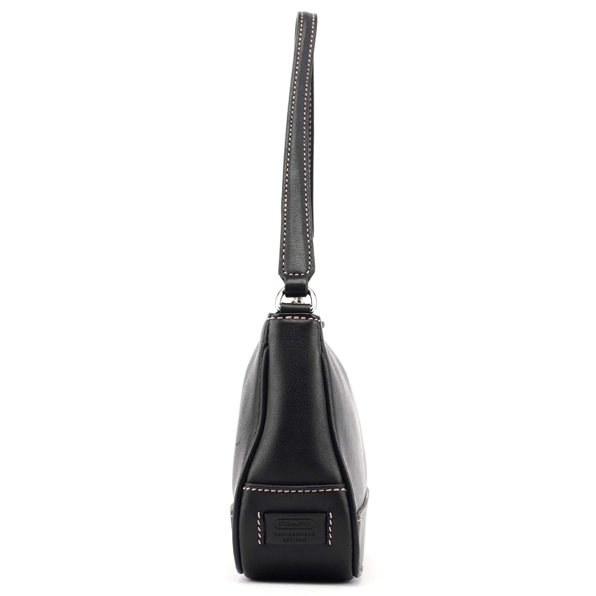 7785 Black Leather Signature Demi Bag