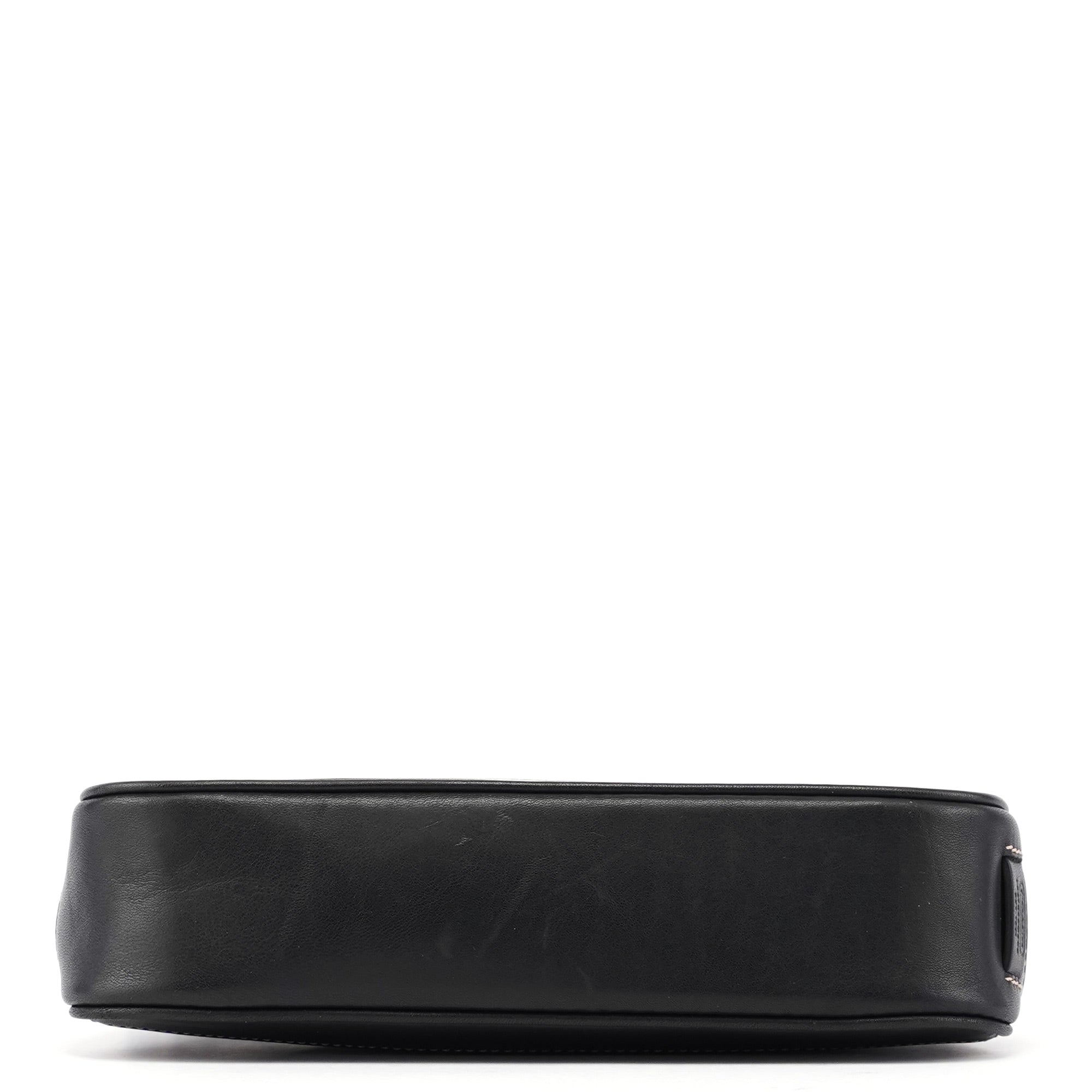 7785 Black Leather Signature Demi Bag