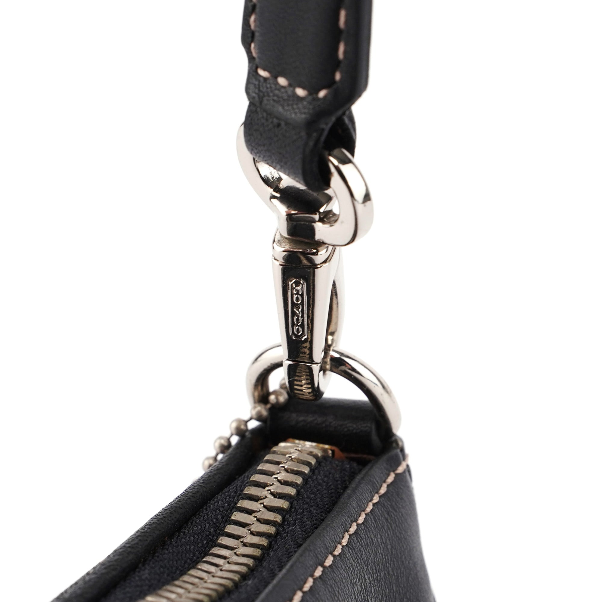 7785 Black Leather Signature Demi Bag