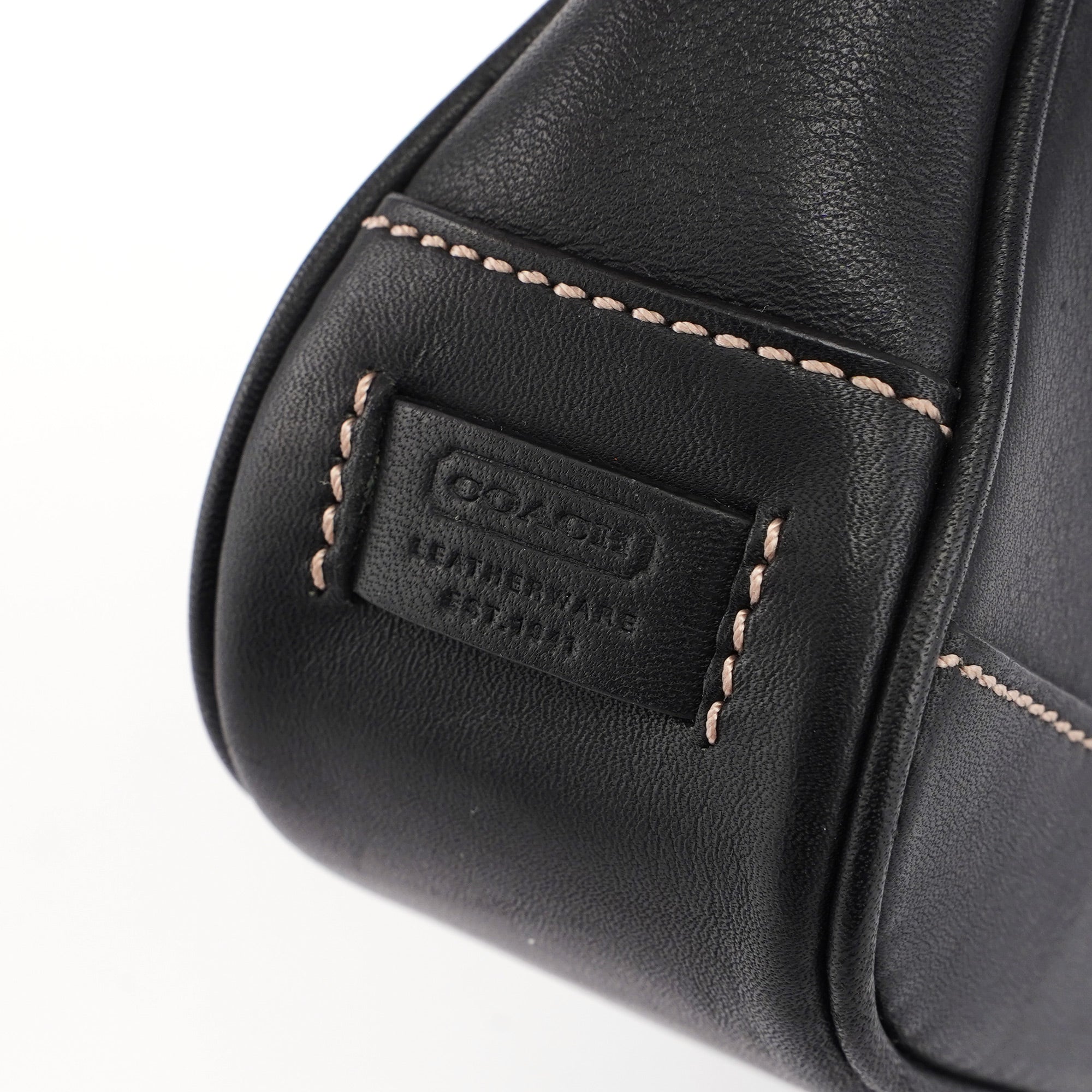 7785 Black Leather Signature Demi Bag