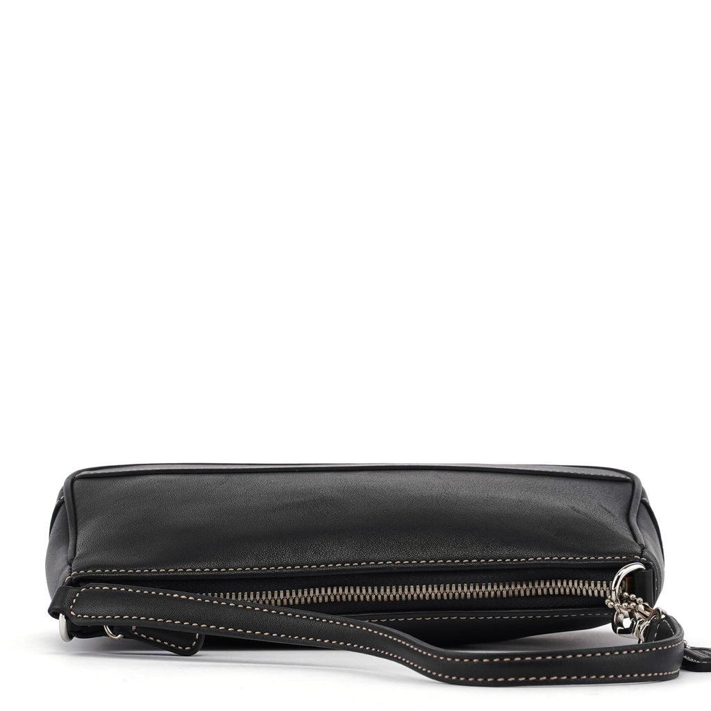 7785 Black Leather Signature Demi Bag