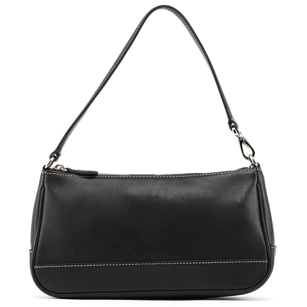 7785 Black Leather Signature Demi Bag