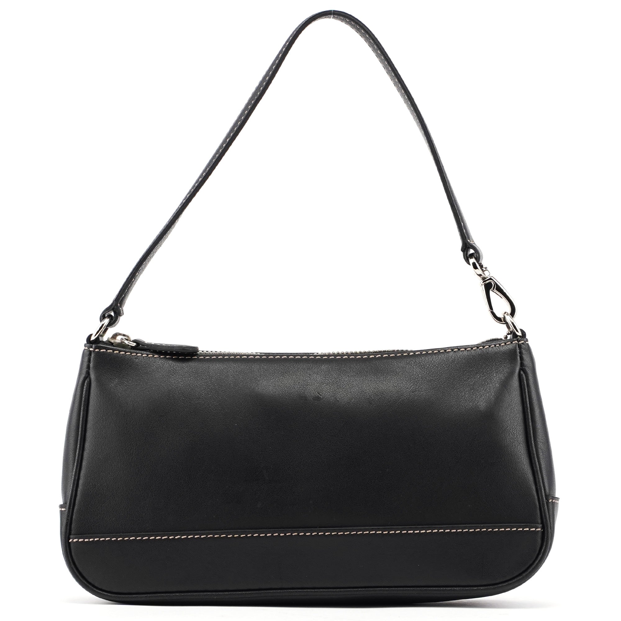 7785 Black Leather Signature Demi Bag
