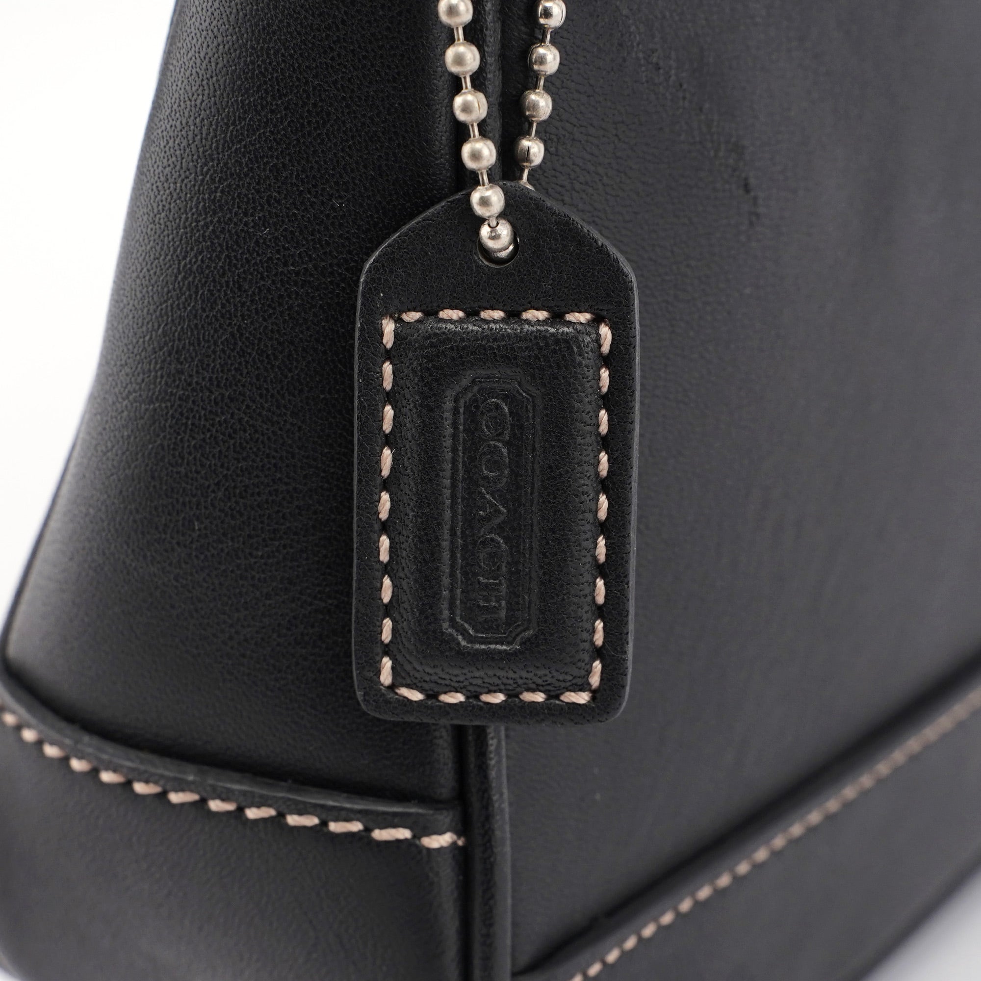 7785 Black Leather Signature Demi Bag